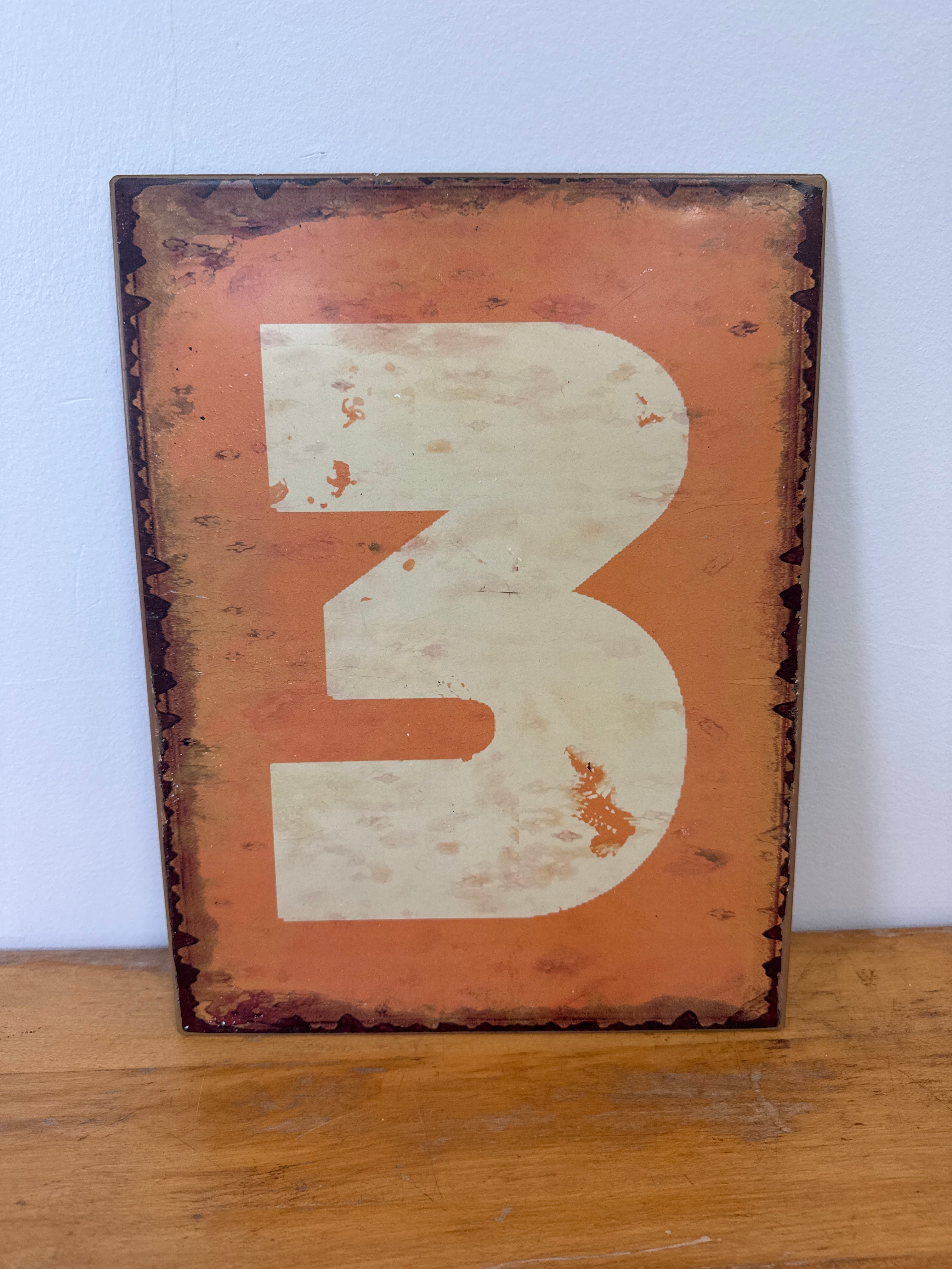 BOMBAY Metal Number Signs Set of 3