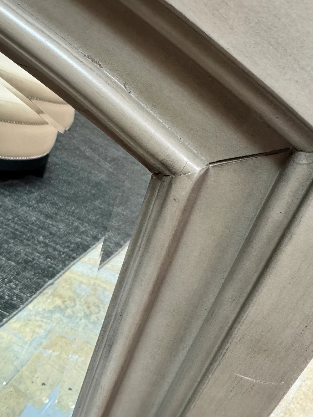 Gray Wood Arch-top Mirror