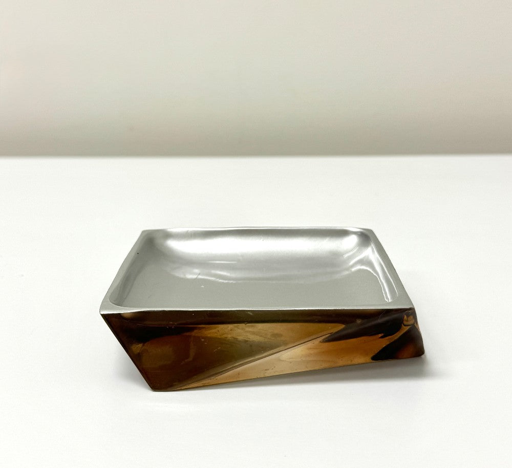 Smoked Lucite Asymmetrical Dish|7082