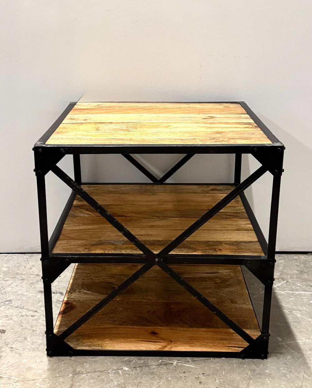 Industrial Three-Tier Coffee Table (24"W x 25"D x 24"H)|7254