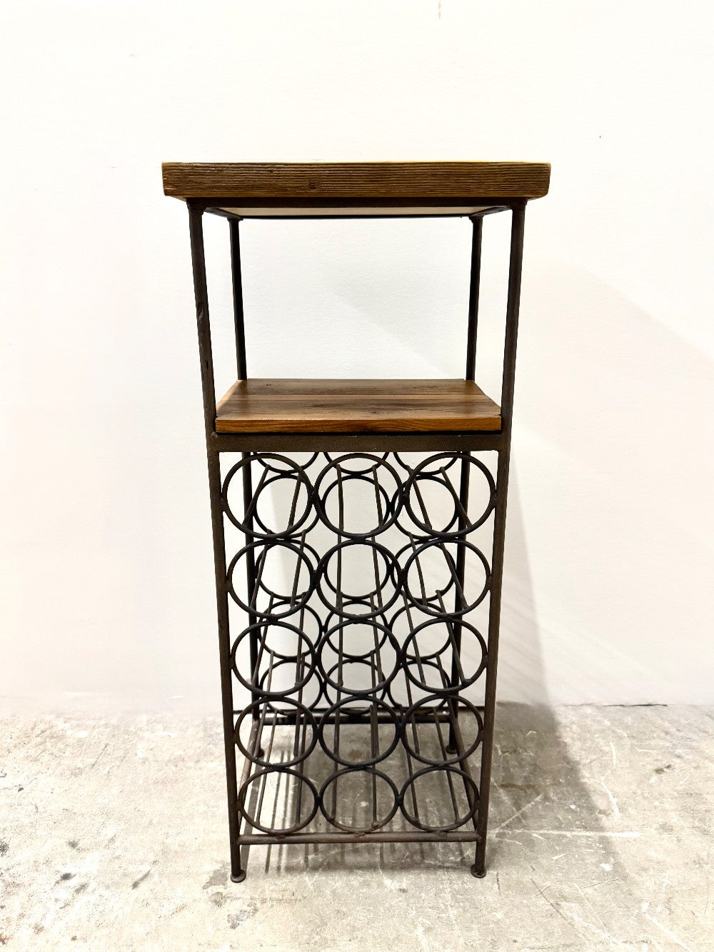 Wrought Iron Wine Table (14"W x 11"D x 34"H)|6669