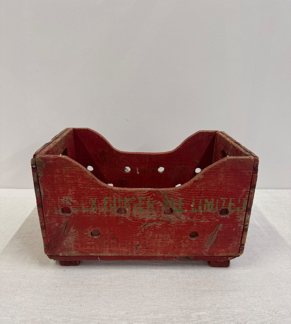 Vintage Red Wooden Vented Crate|1556
