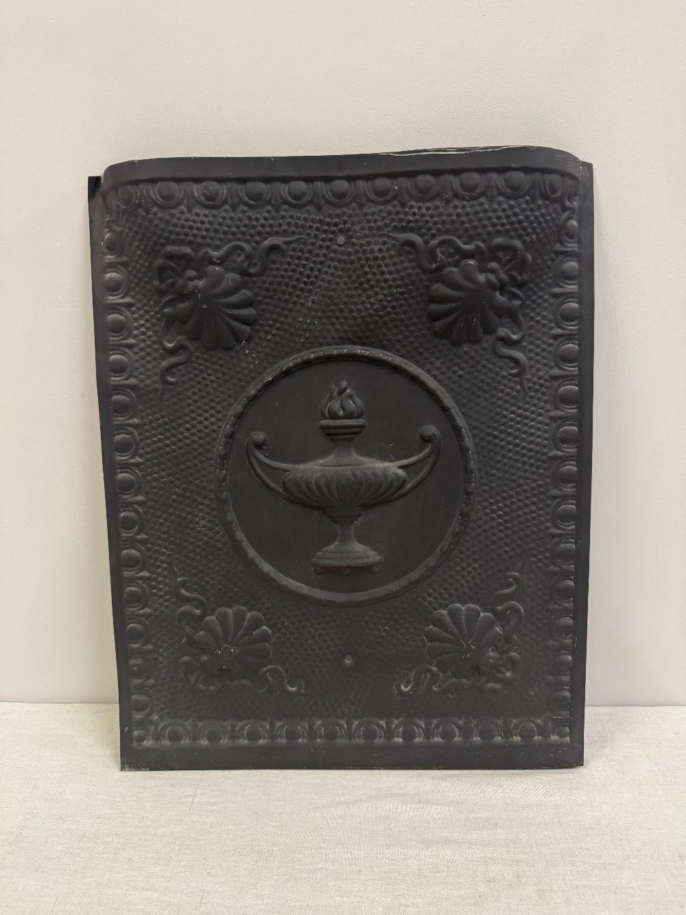 Vintage Black Metal Fireplace Cover|1557