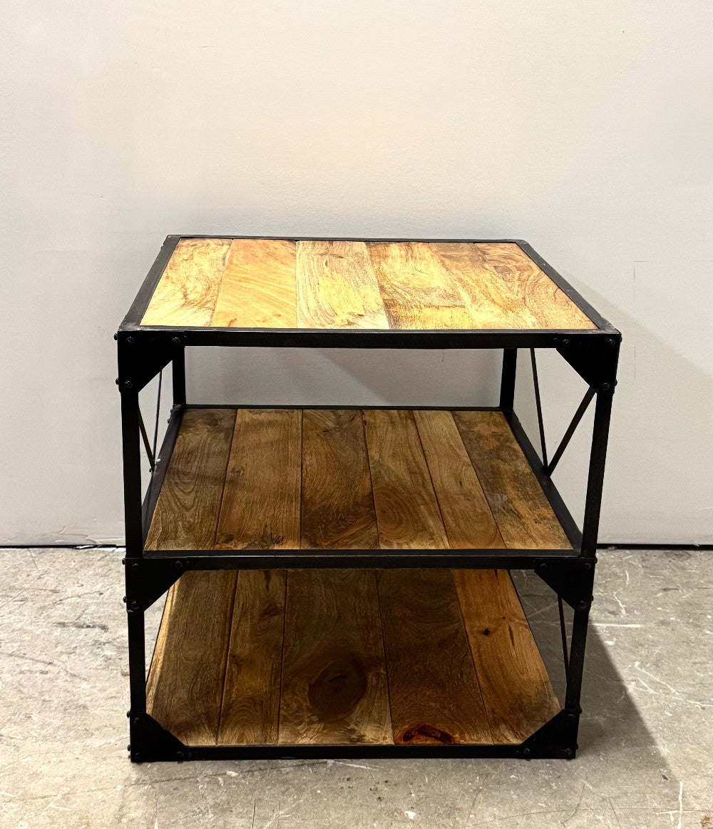 Industrial Three-Tier Coffee Table (24"W x 25"D x 24"H)|7255