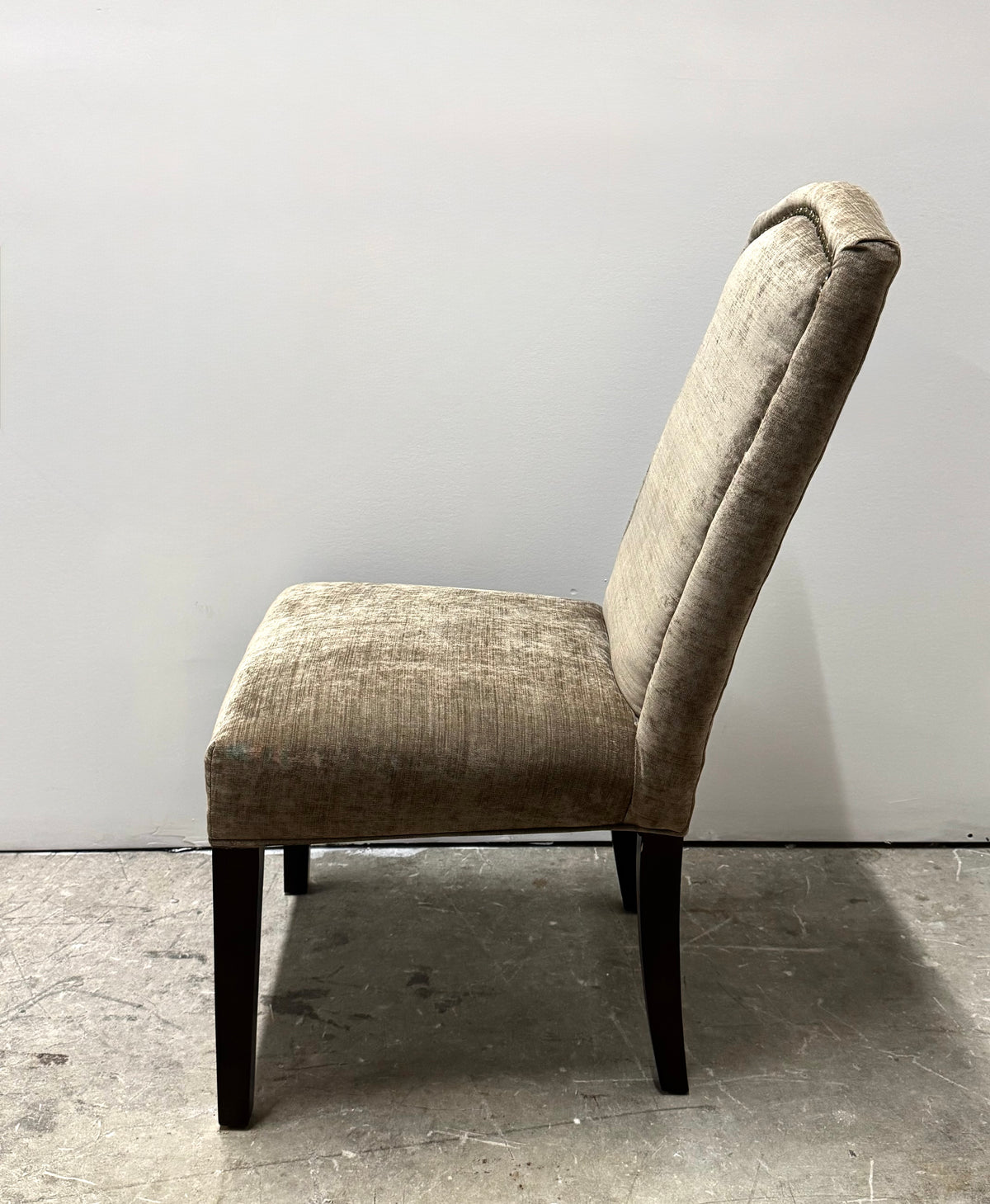 Taupe Textured Velvet Dining Chairs Set of 4