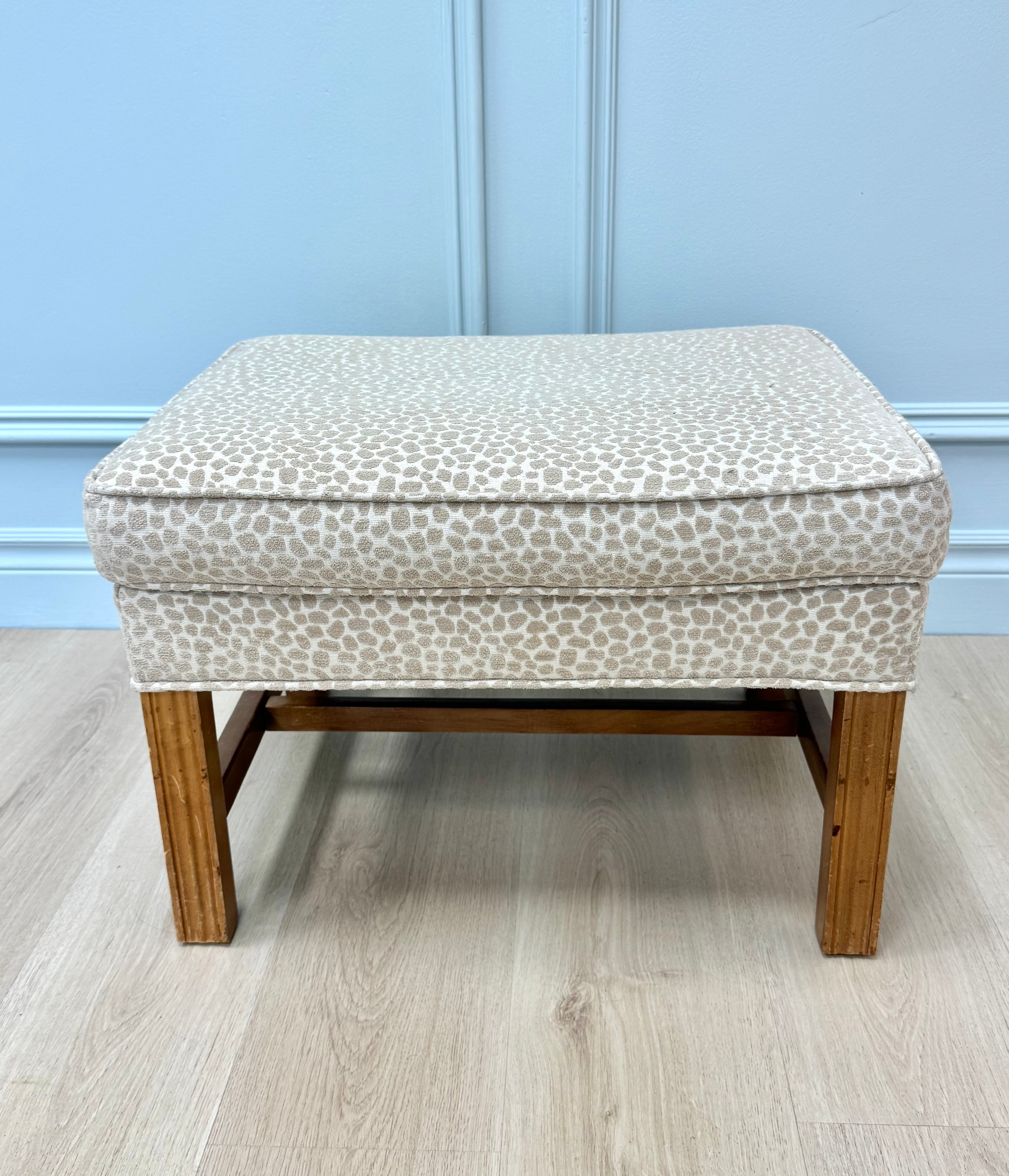 Cream & Taupe Spotted Bench