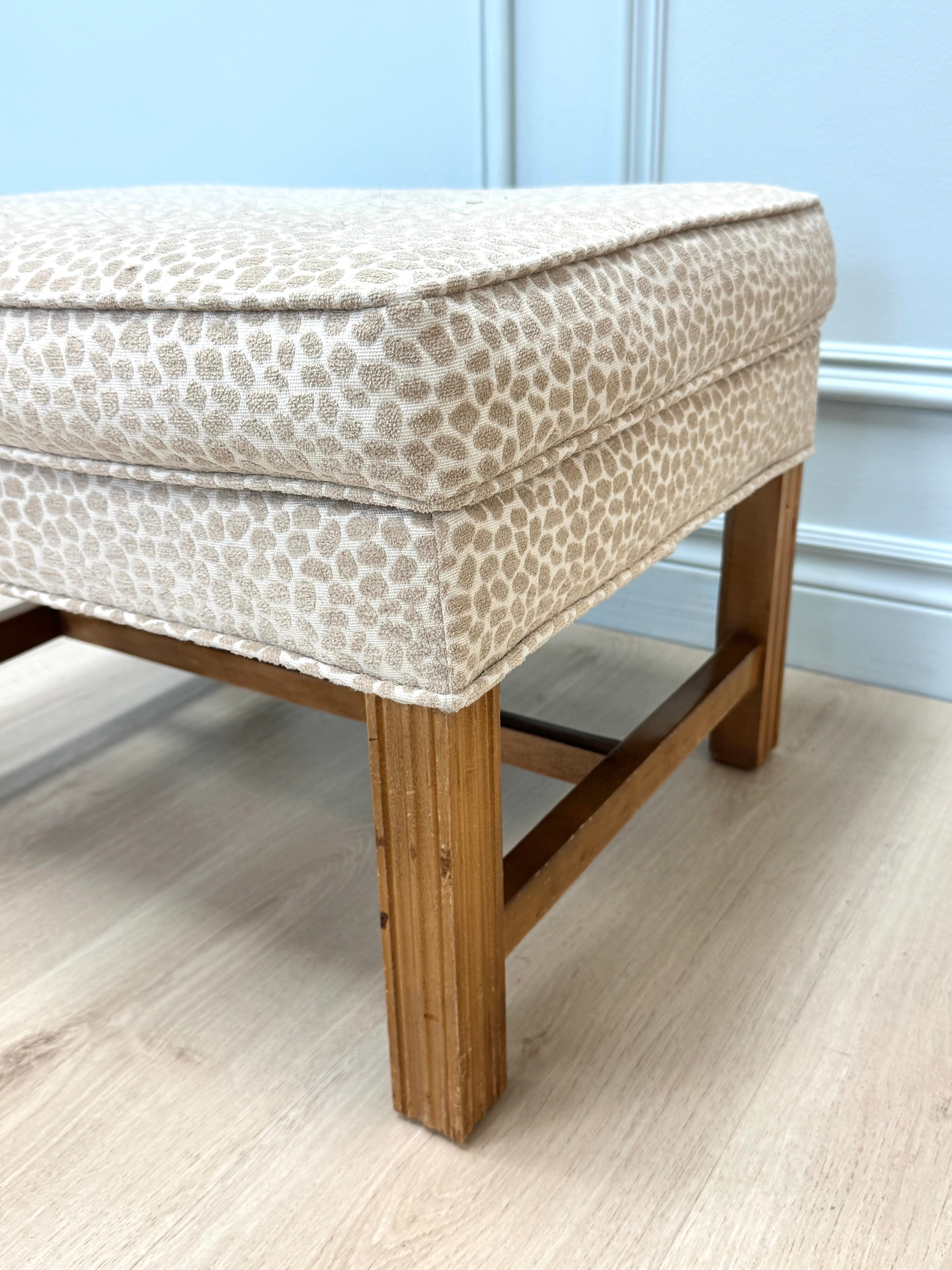 Cream & Taupe Spotted Bench