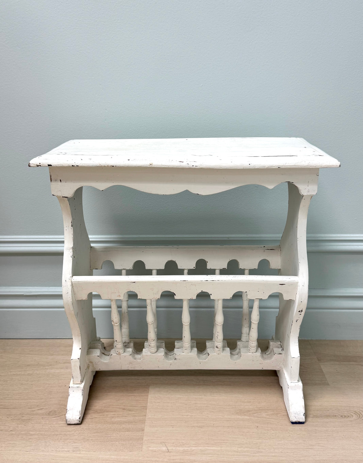 Distressed White Side Table