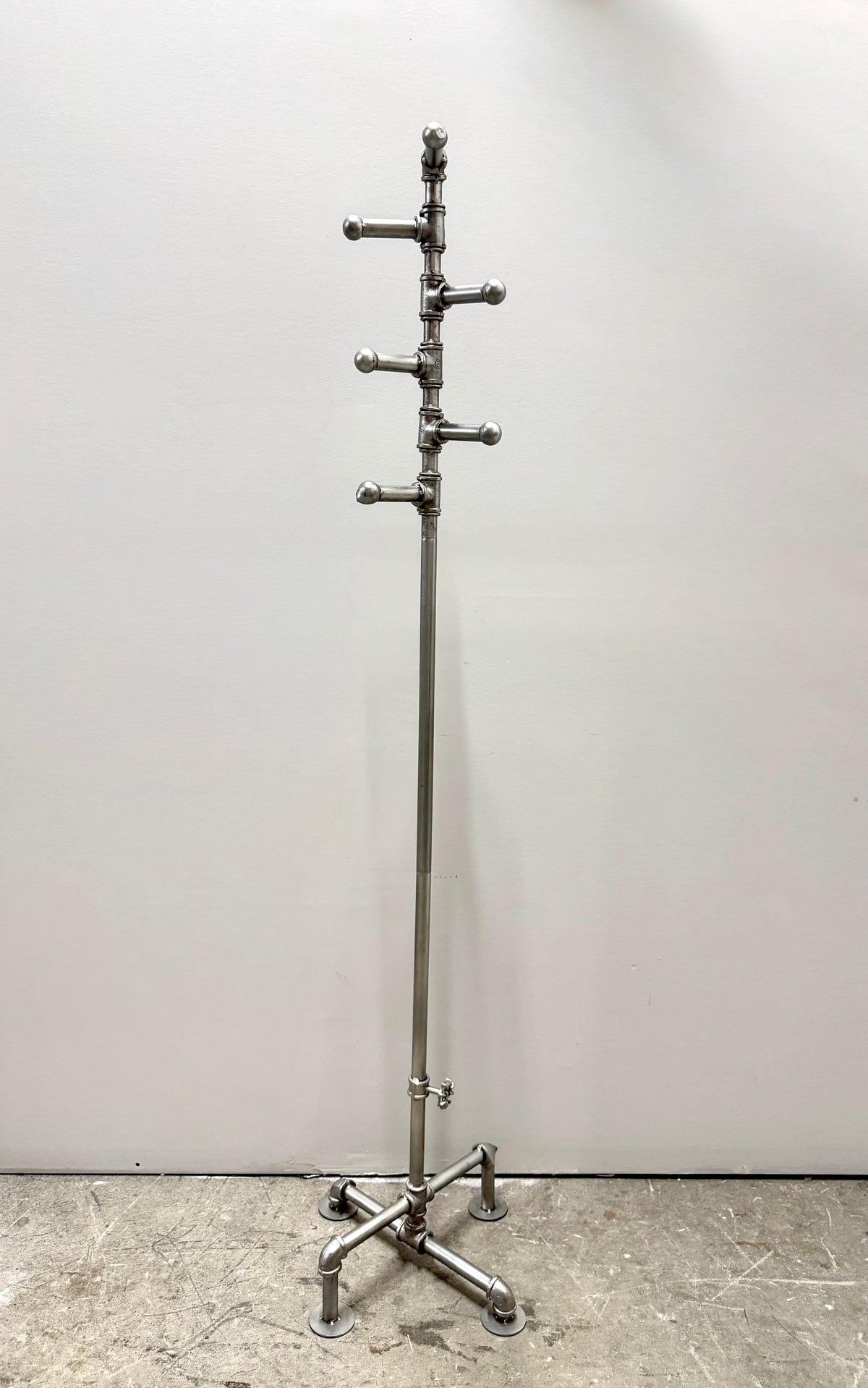 Silver Industrial Coat Rack