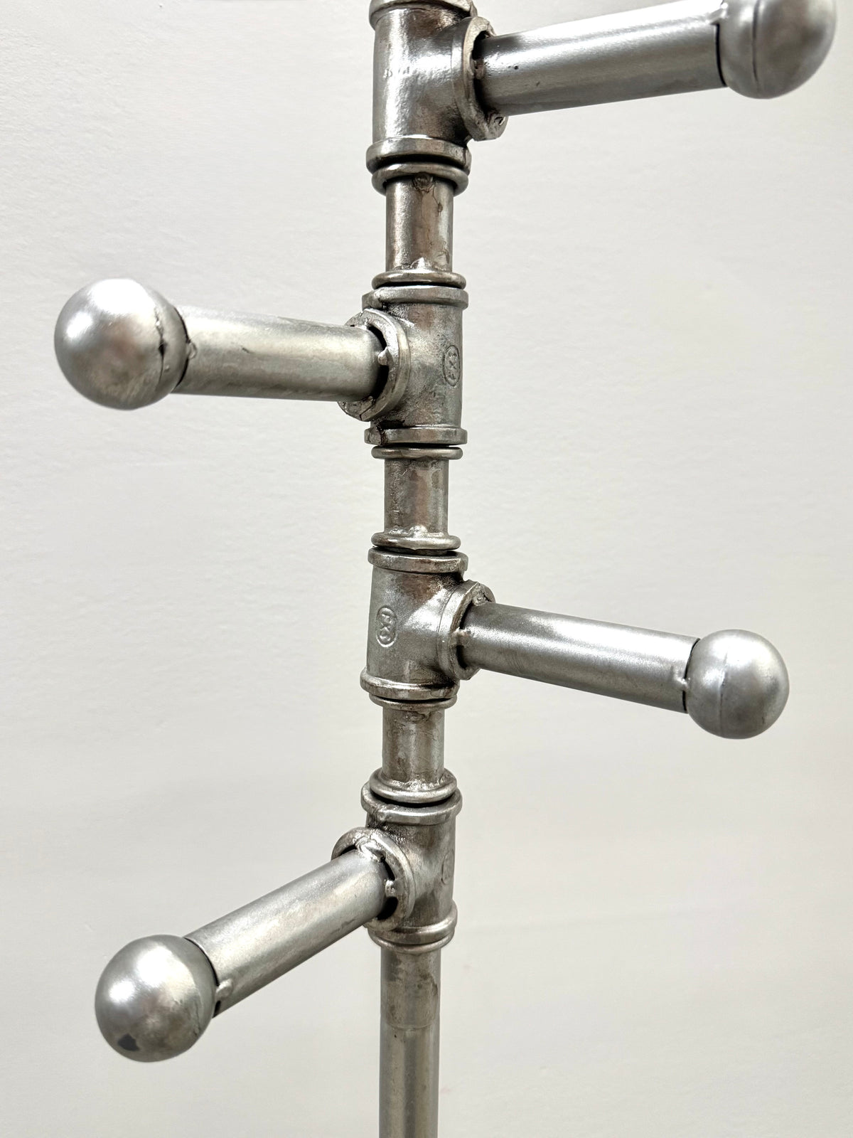 Silver Industrial Coat Rack