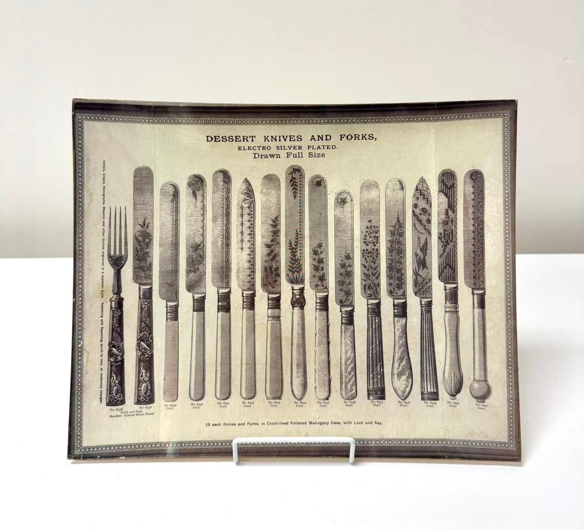 TWO'S COMPANY Antique Flatware Glass Tray