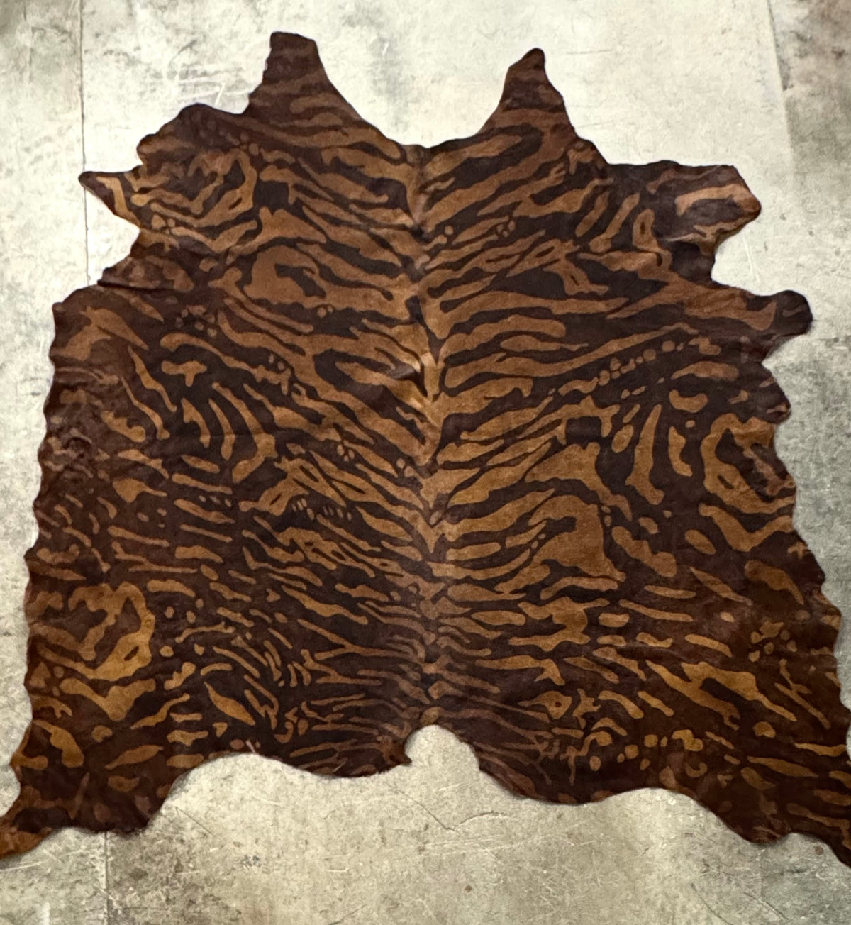 Warm Caramel & Dark Brown 86" x 98" Cowhide Rug