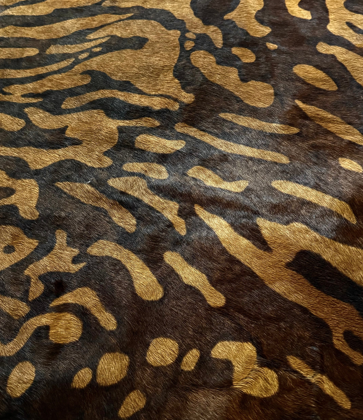 Warm Caramel & Dark Brown 86" x 98" Cowhide Rug