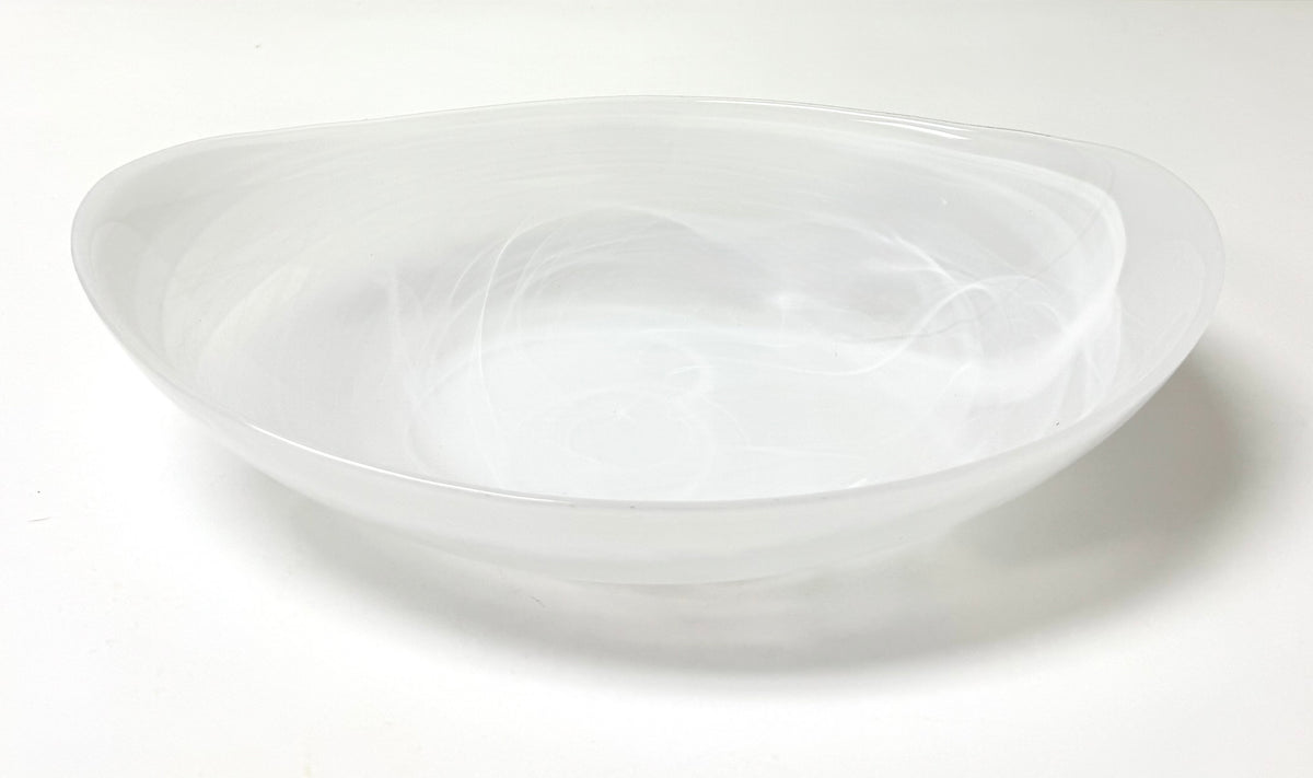 White Swirl Glass Bowl