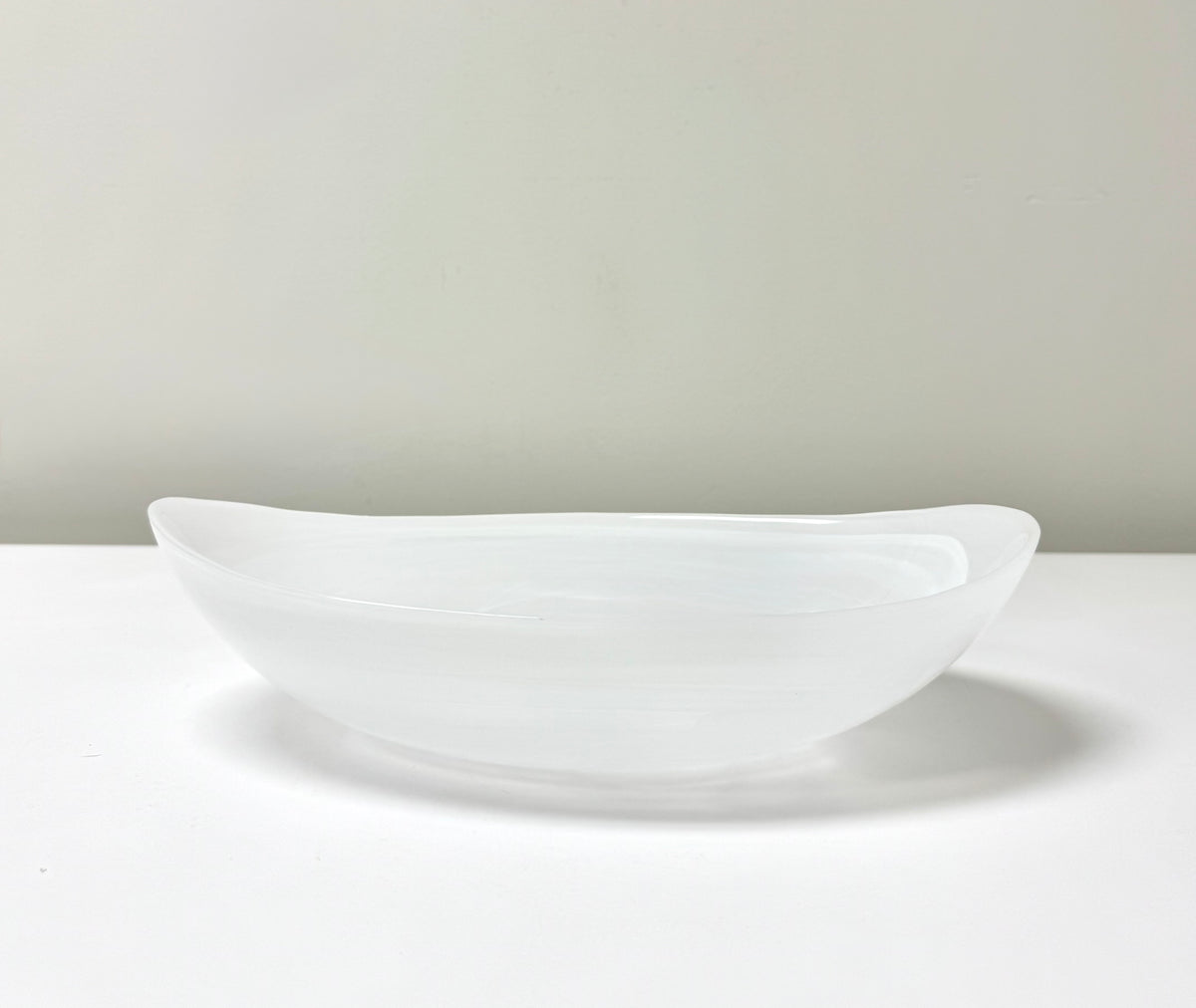 White Swirl Glass Bowl