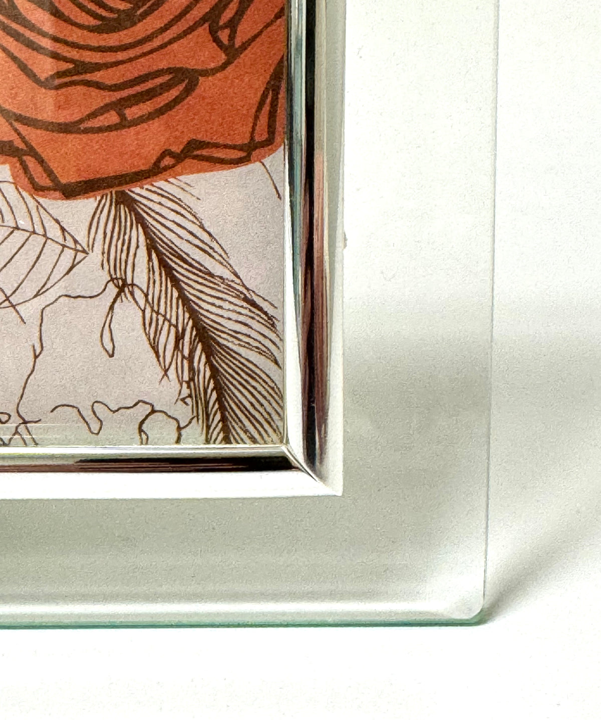 Beveled Glass & Chrome Picture Frame