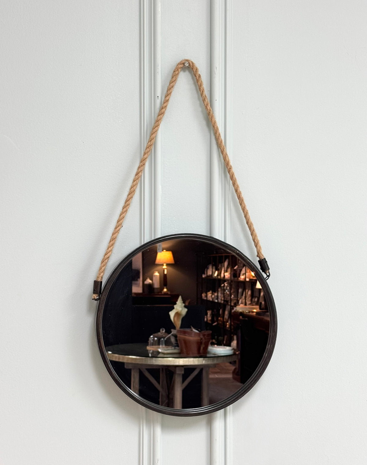 Charcoal Metal 14" Nautical Mirror