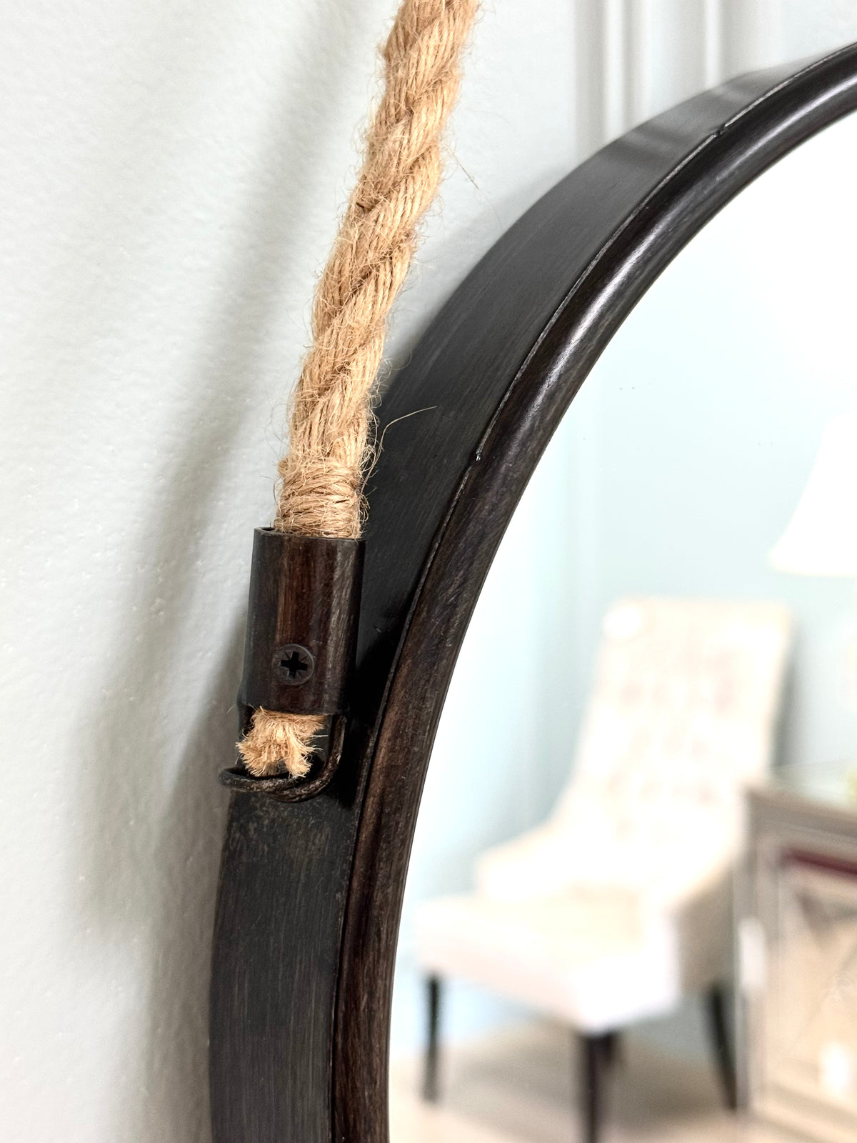 Charcoal Metal 14" Nautical Mirror