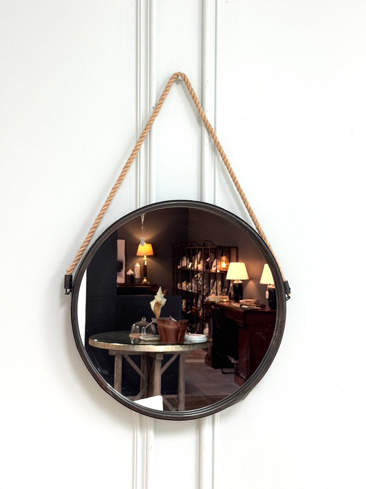 Charcoal Metal 18" Nautical Mirror