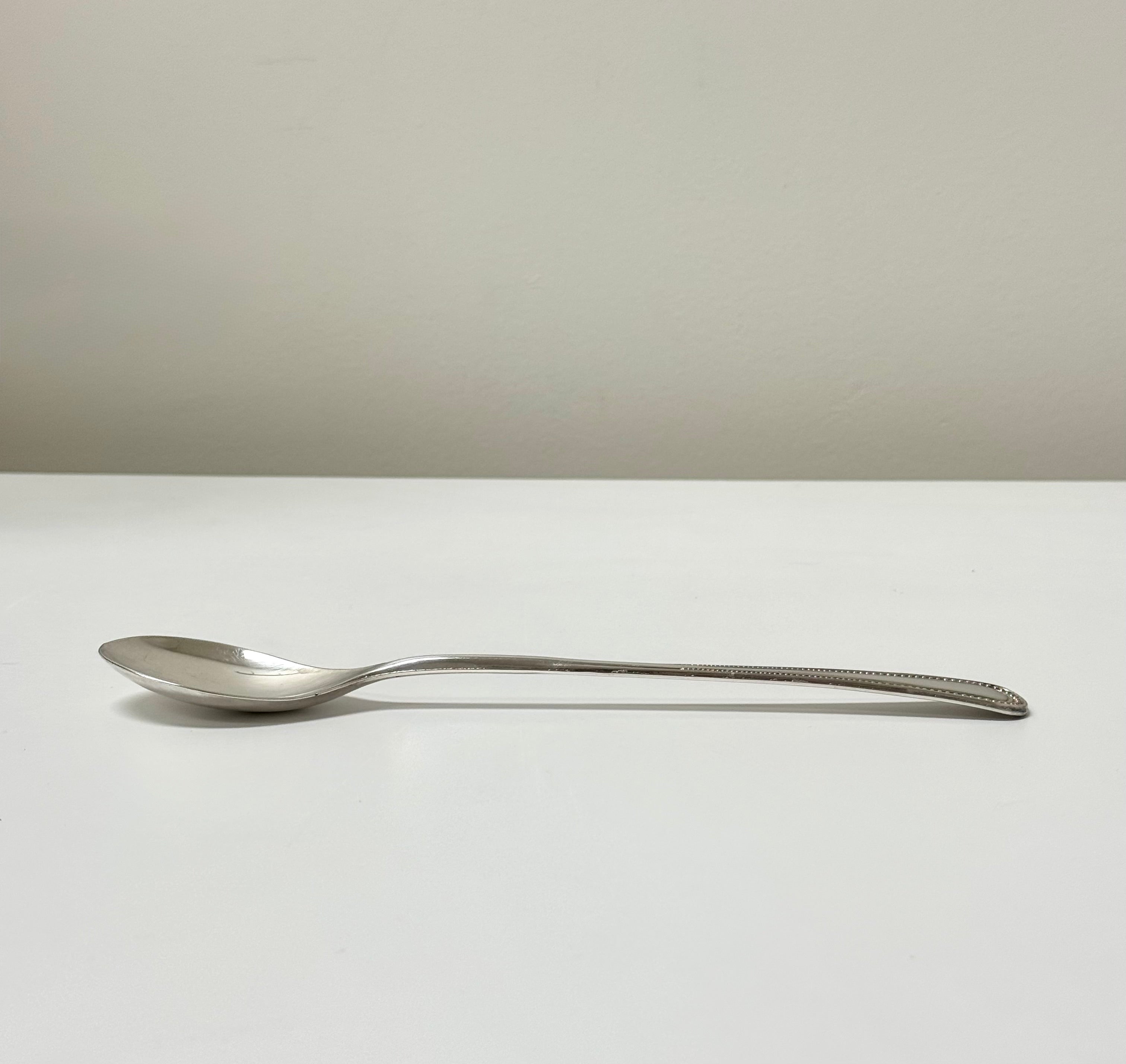 Vintage Silverplate Beaded Serving Spoon