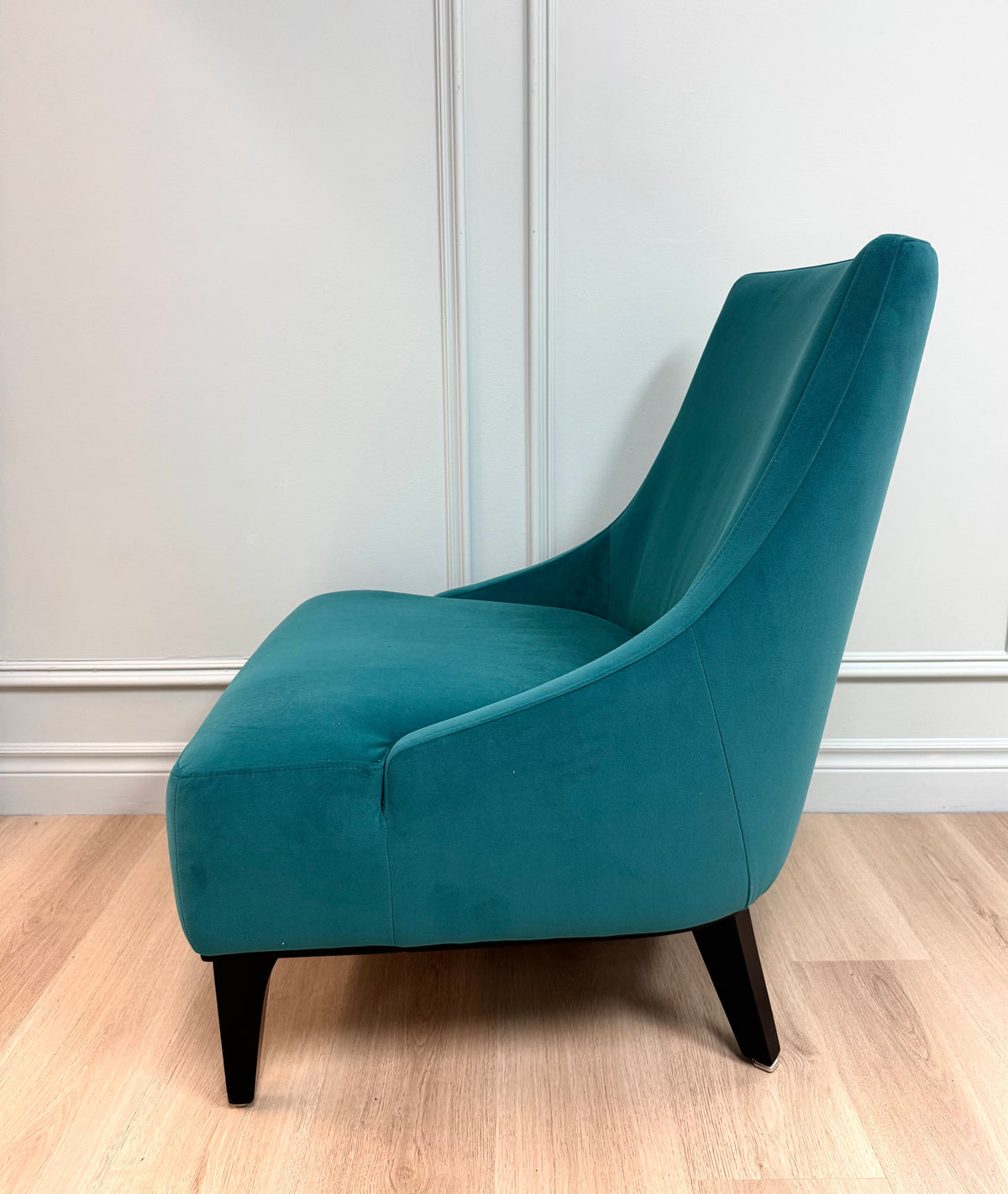 Turquoise Velvet Slipper Chair