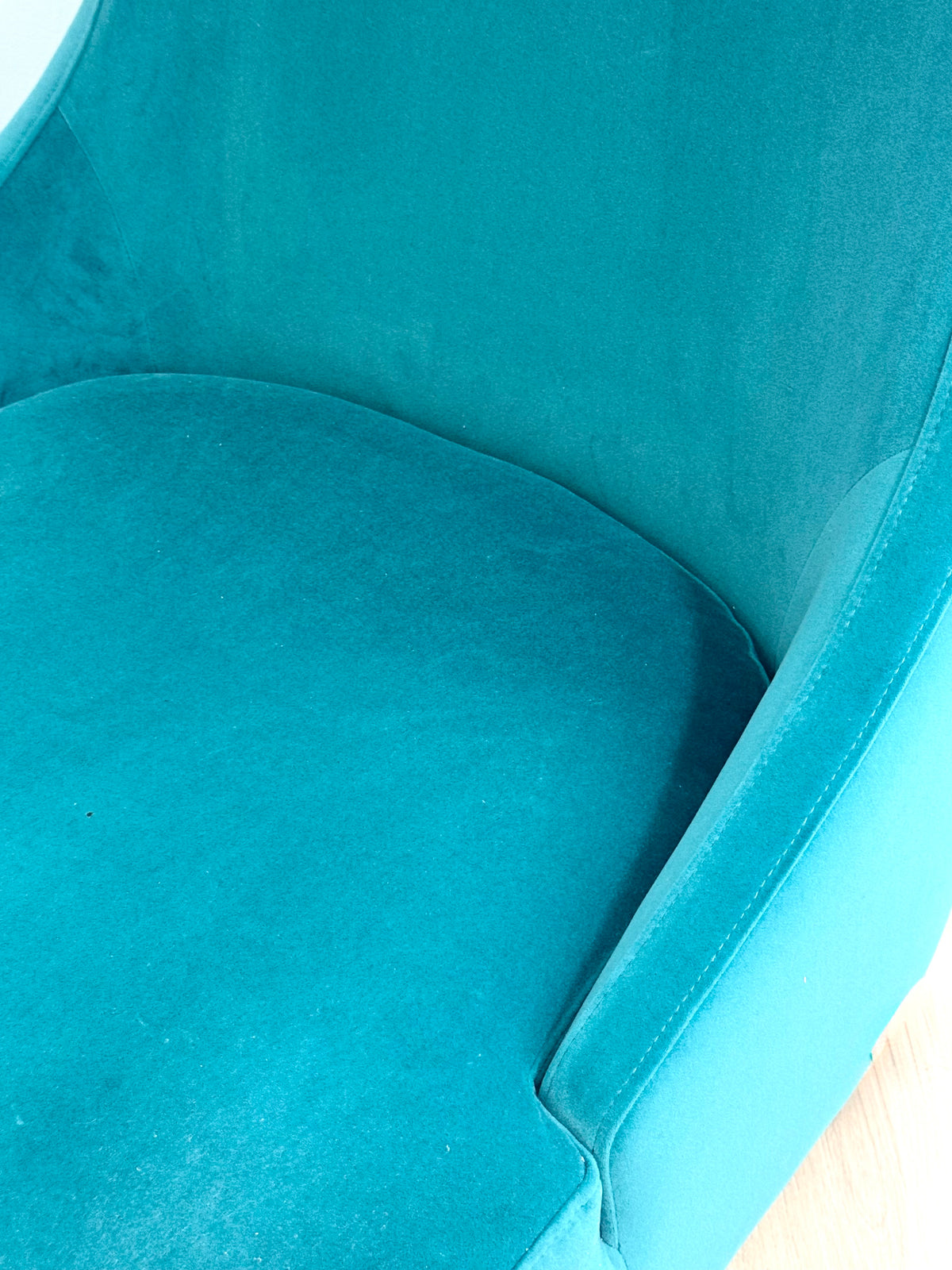 Turquoise Velvet Slipper Chair