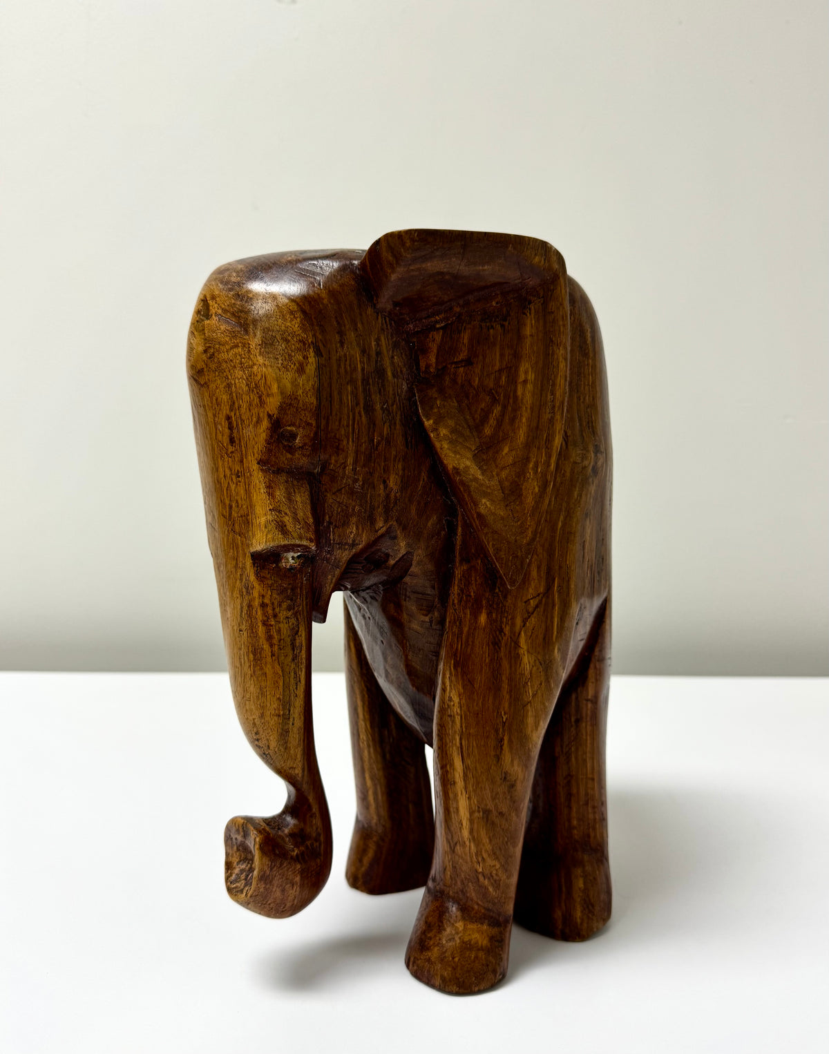 Vintage Hand-carved Wood Elephant
