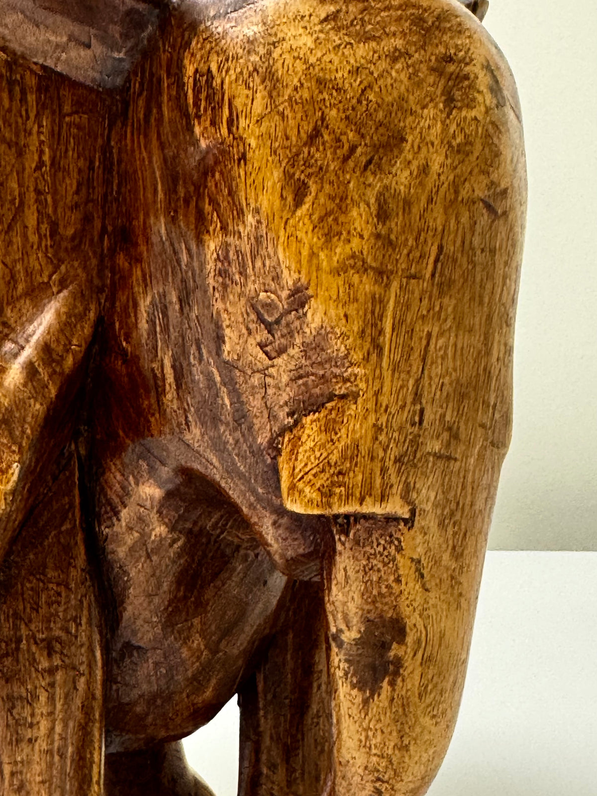 Vintage Hand-carved Wood Elephant