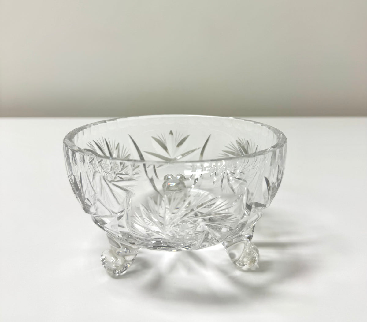 Pinwheel Crystal Footed Bowl