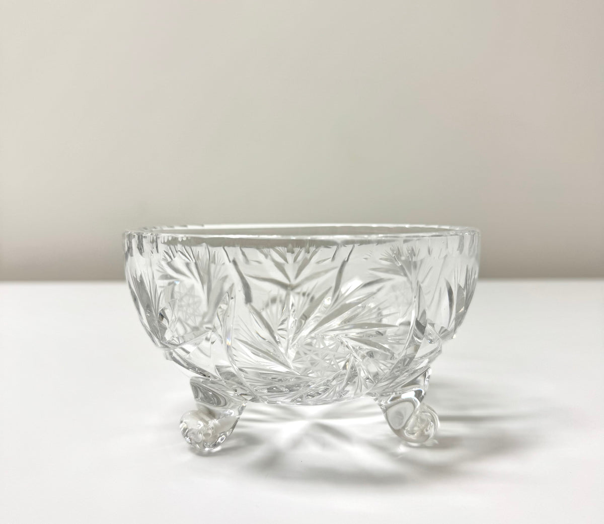Pinwheel Crystal Footed Bowl