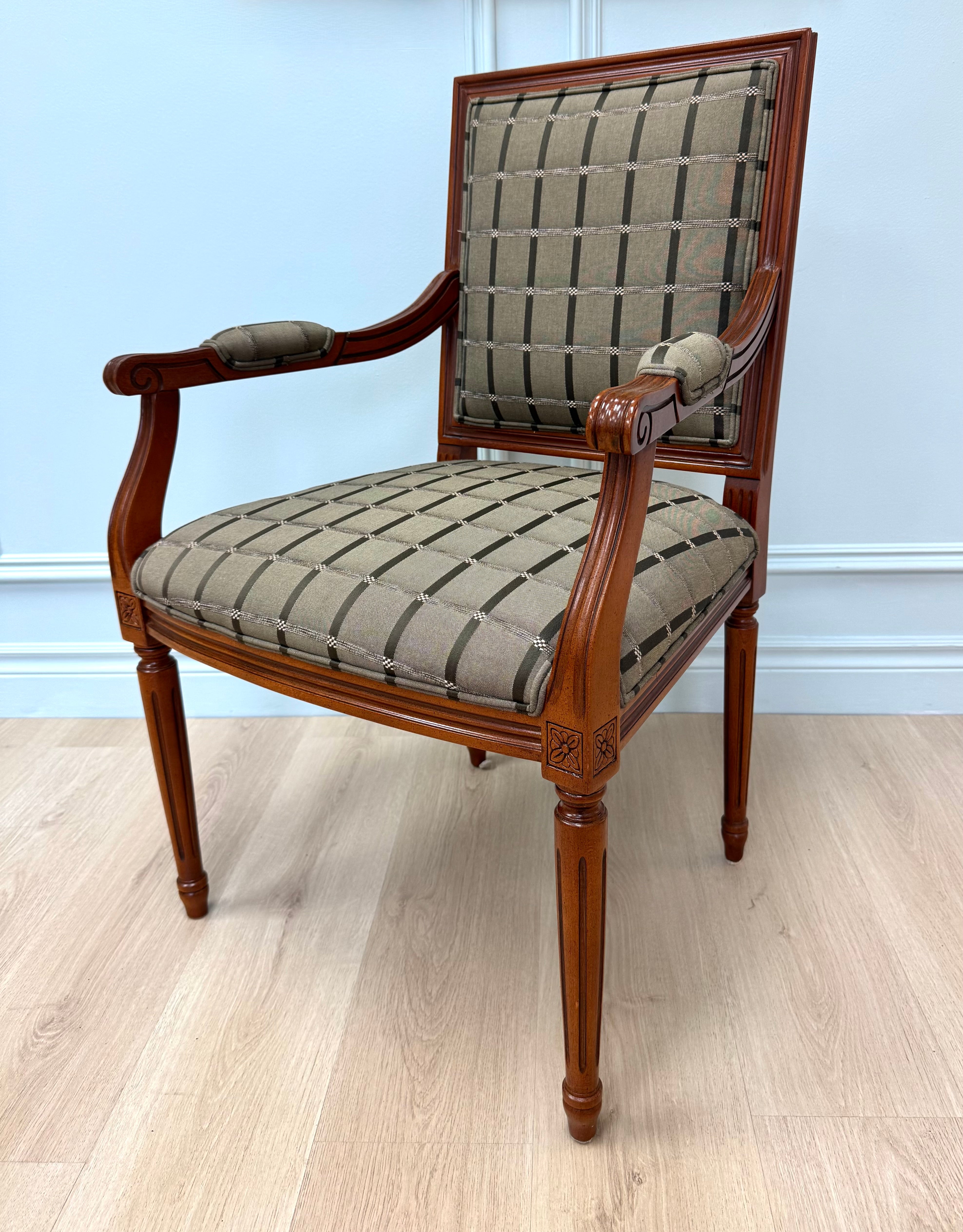 Gray Green Striped Chair