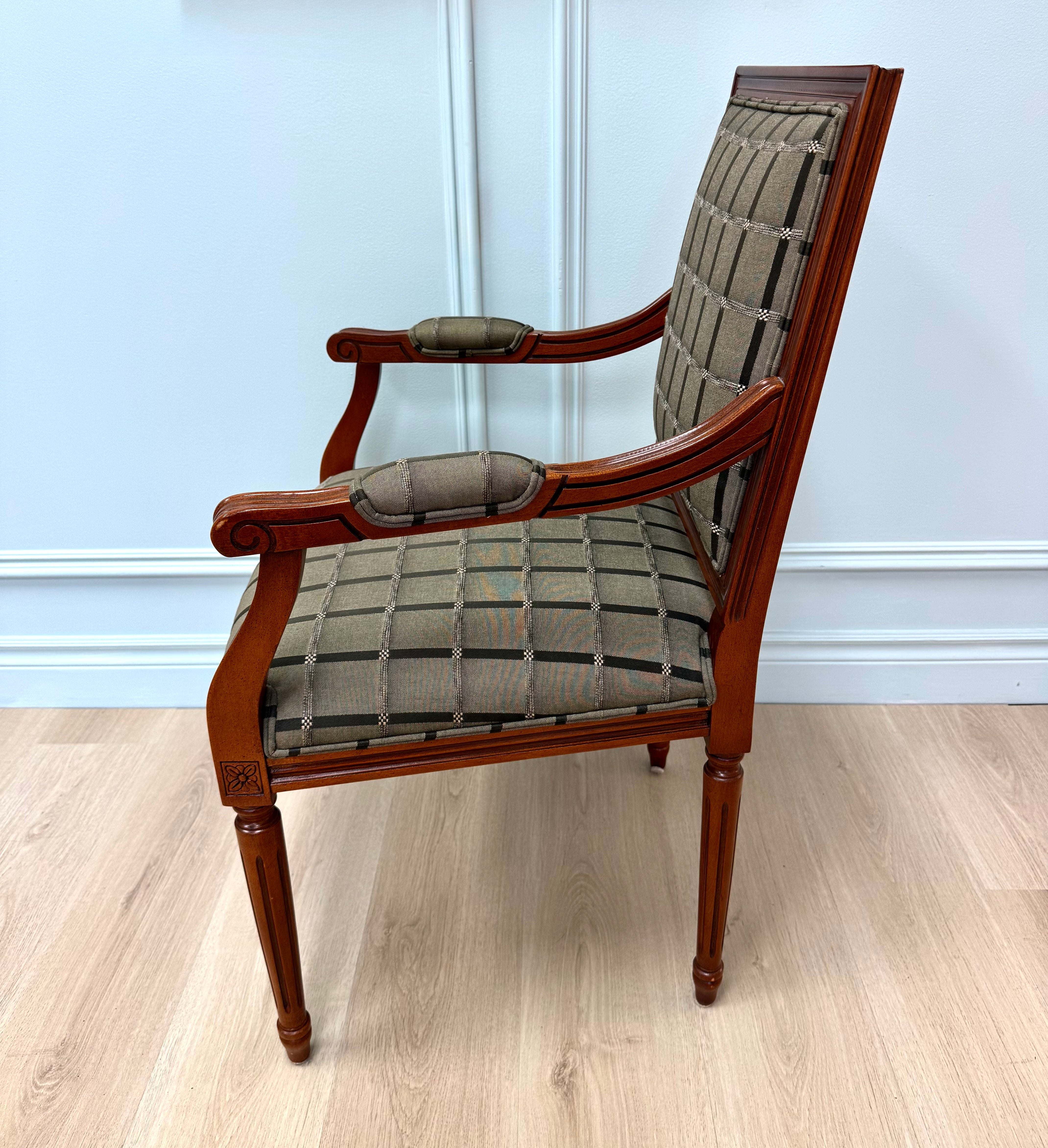 Gray Green Striped Chair
