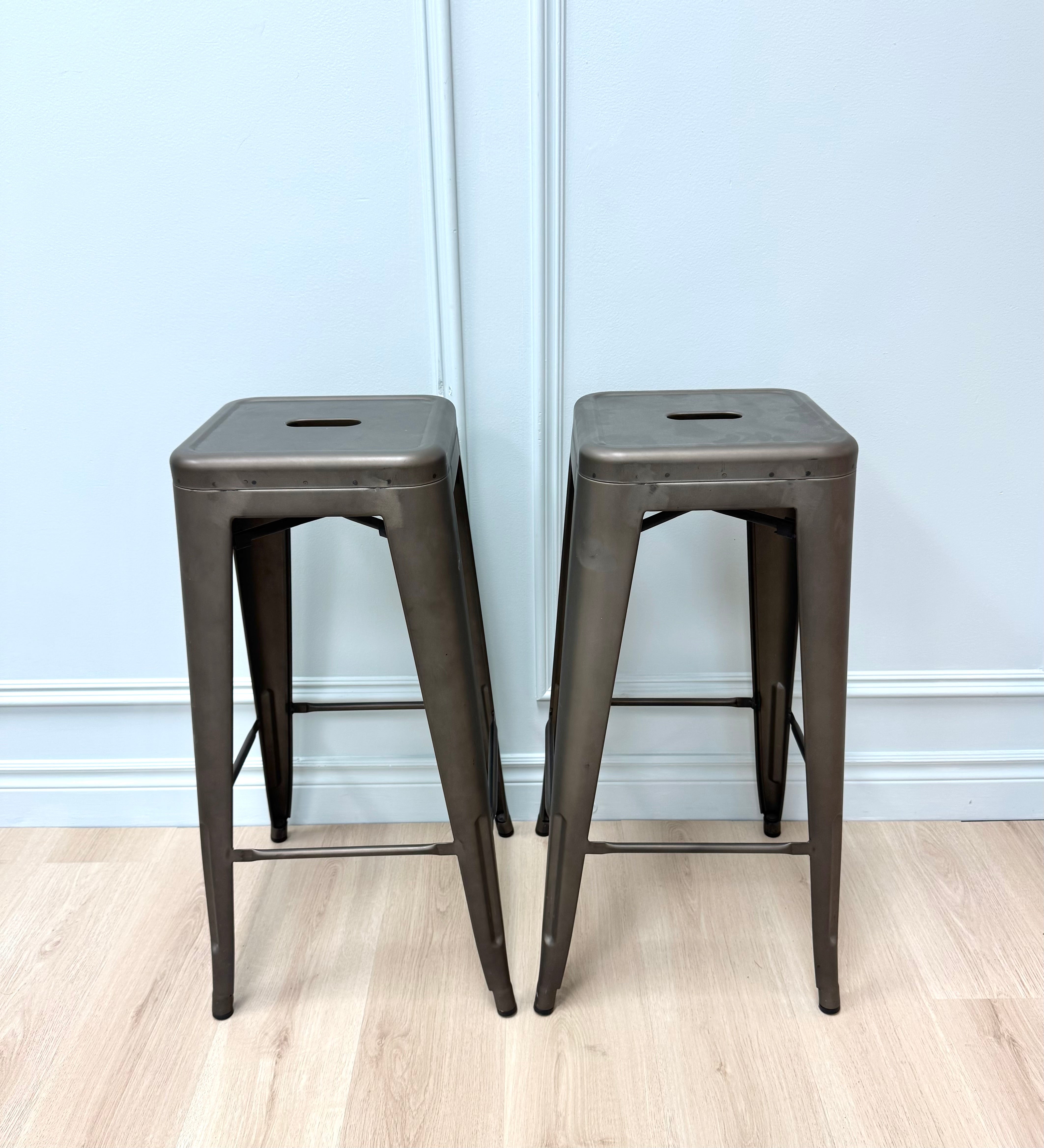 Graphite Metal Bar Stools Set of 2