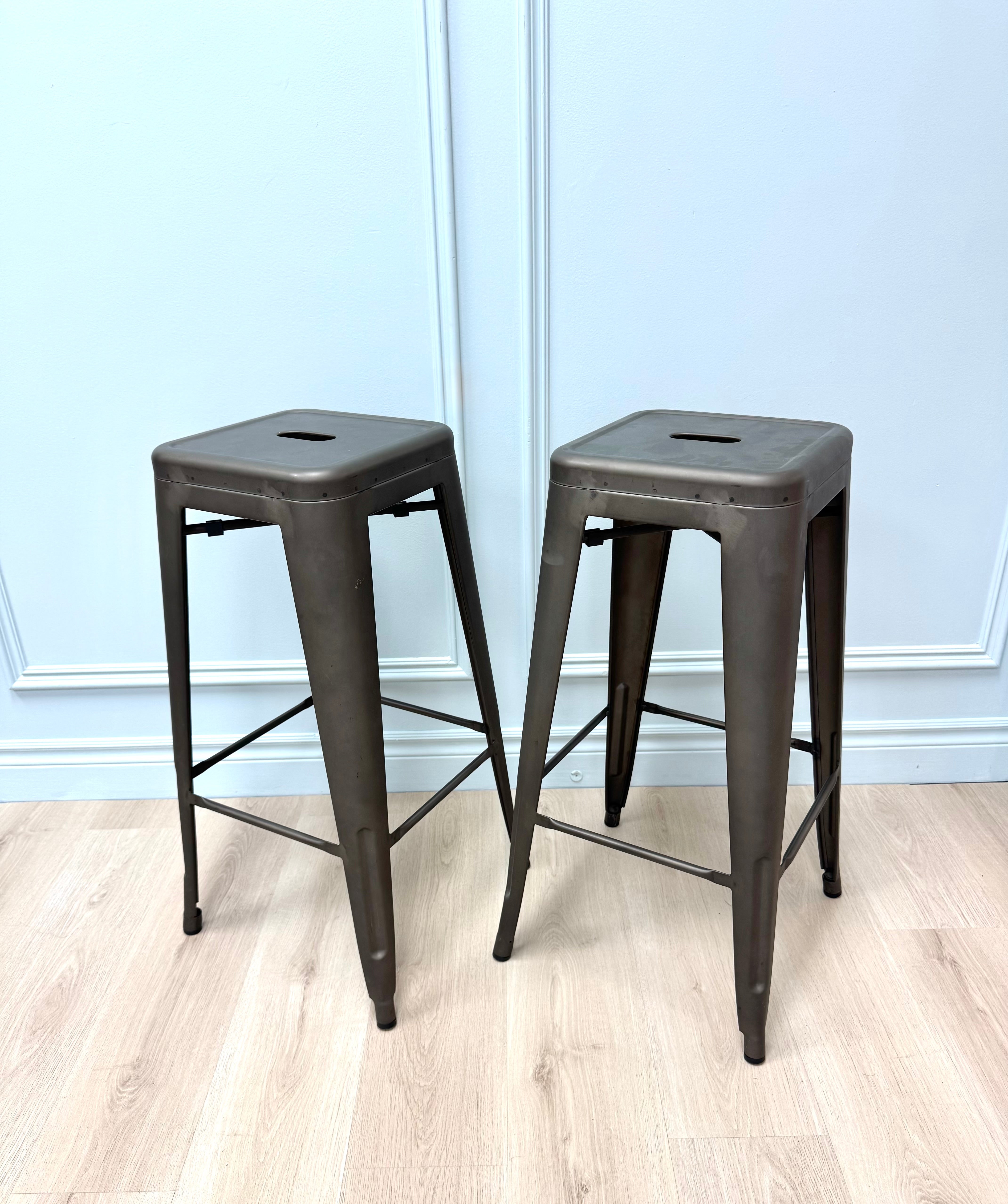 Graphite Metal Bar Stools Set of 2