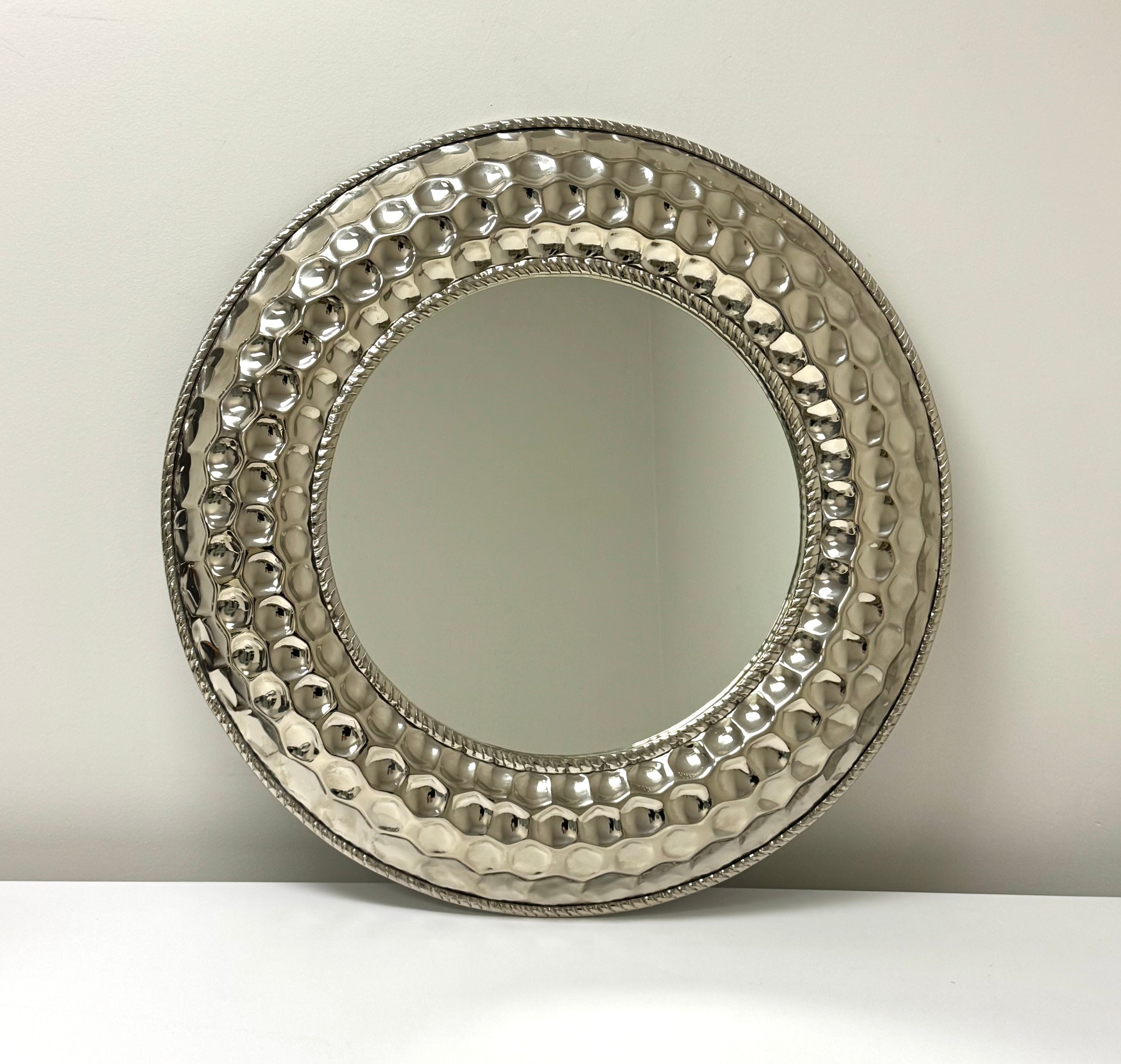 Silver Metal Studded 32" Mirror