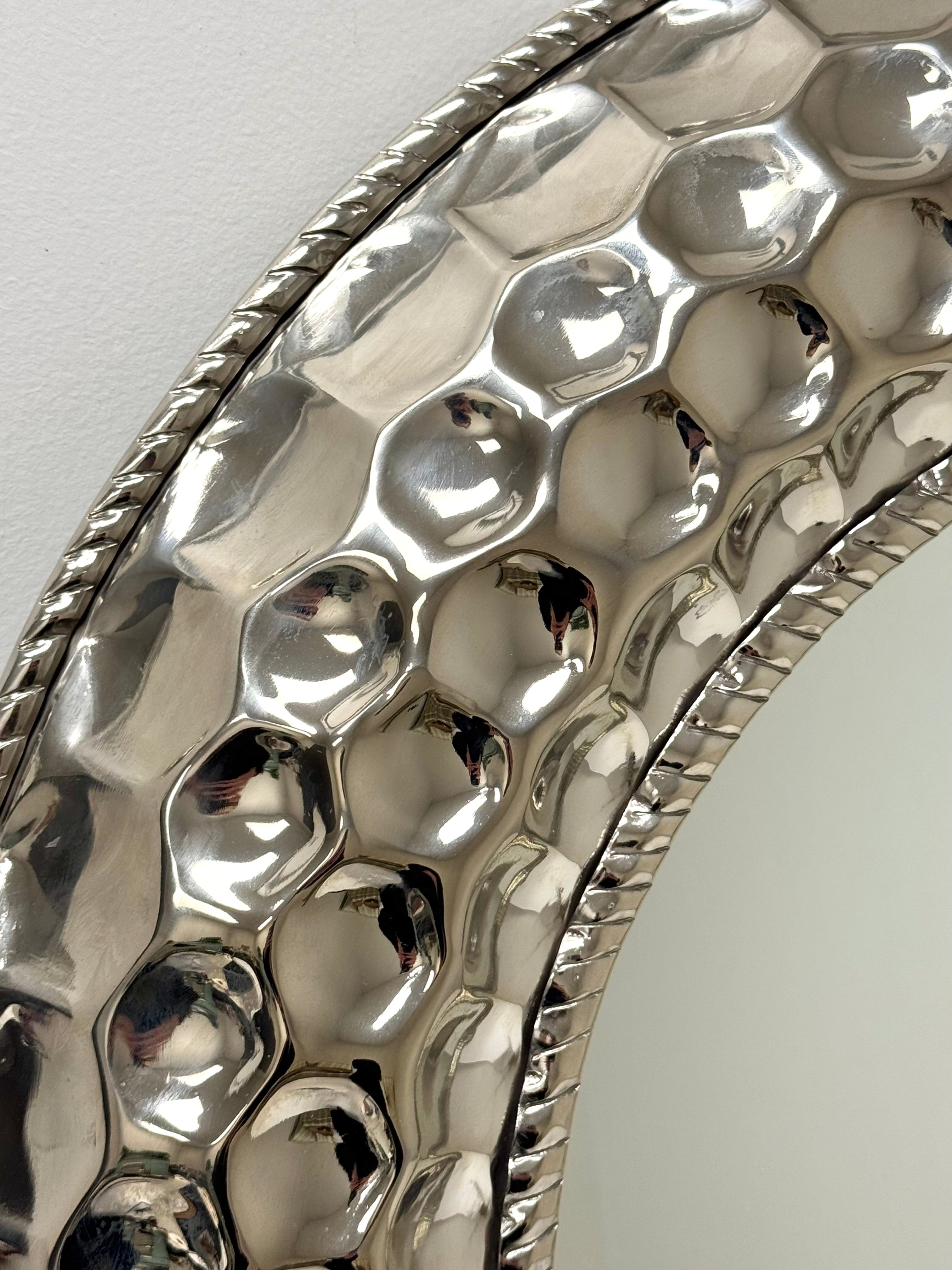 Silver Metal Studded 32" Mirror