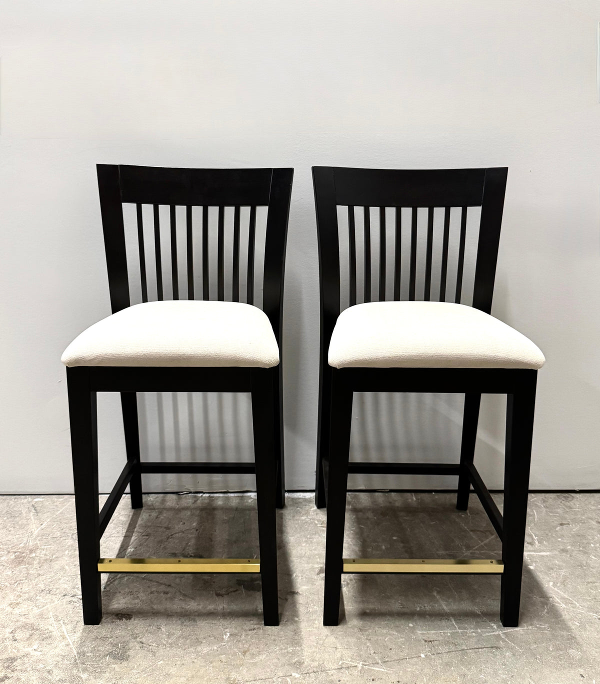 Openwork Slat Back Counter Stools Set of 2