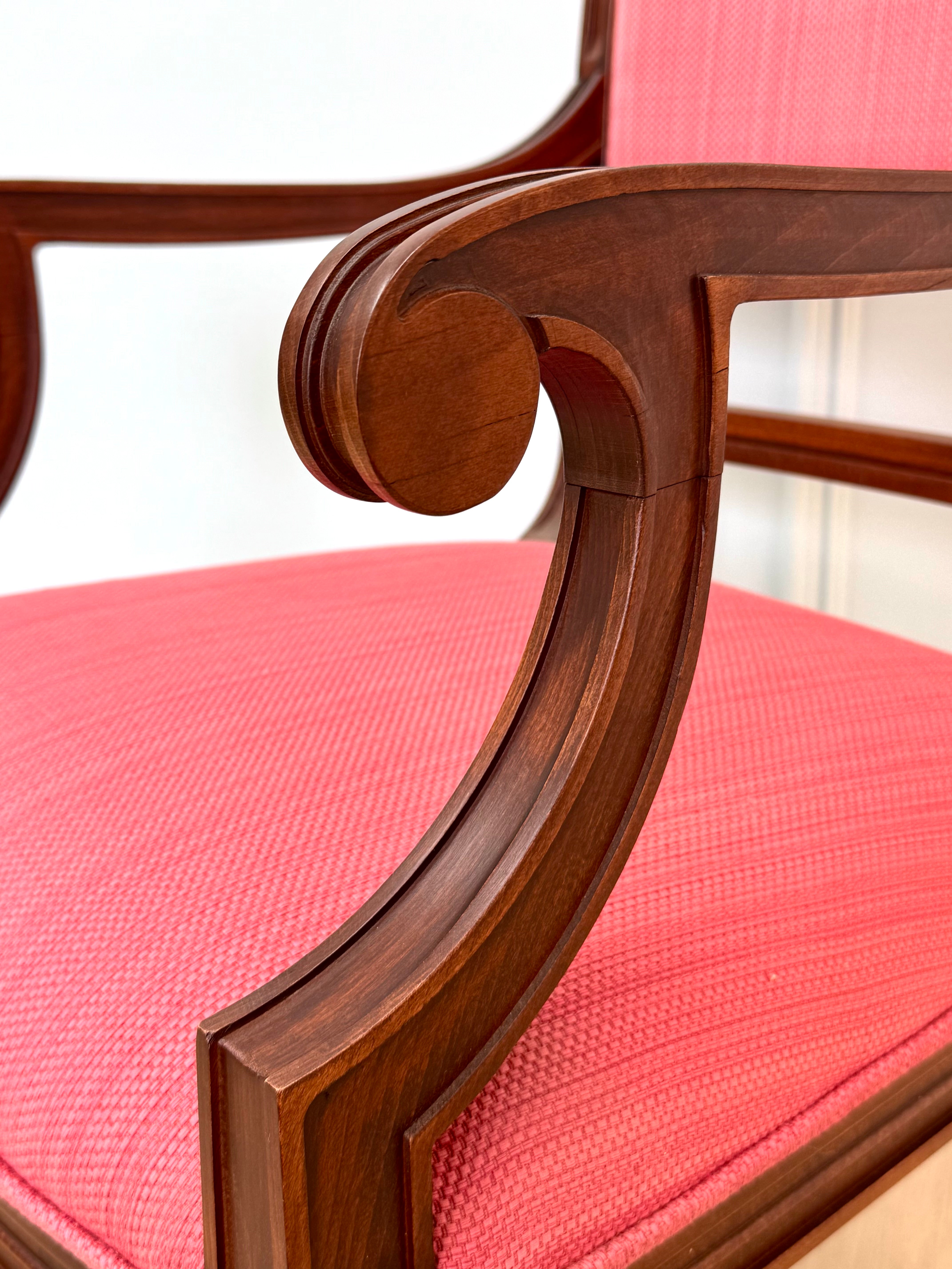 NEW Neoclassical Chair with Cherry Upholstery