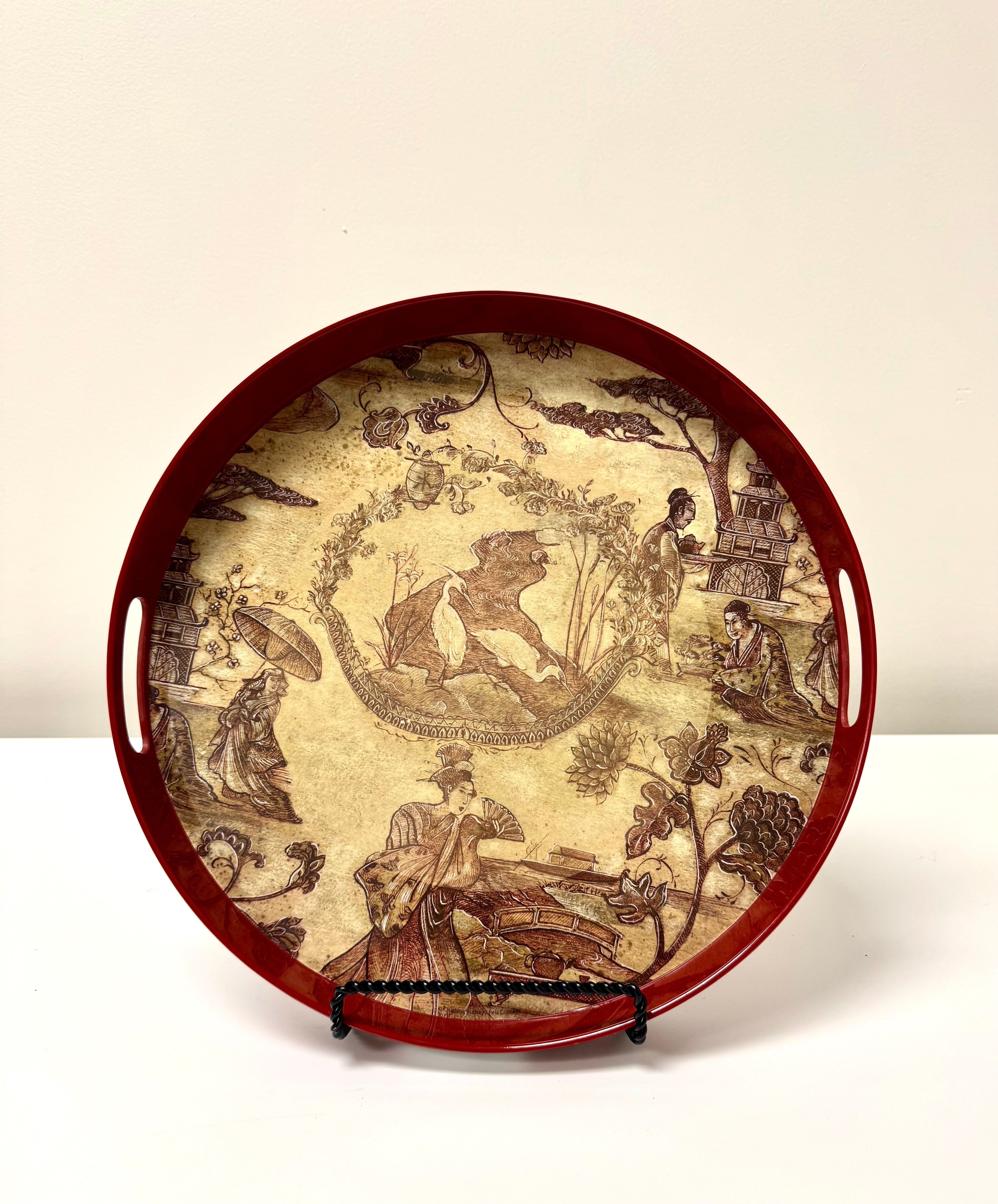 Red Chinoiserie Tray