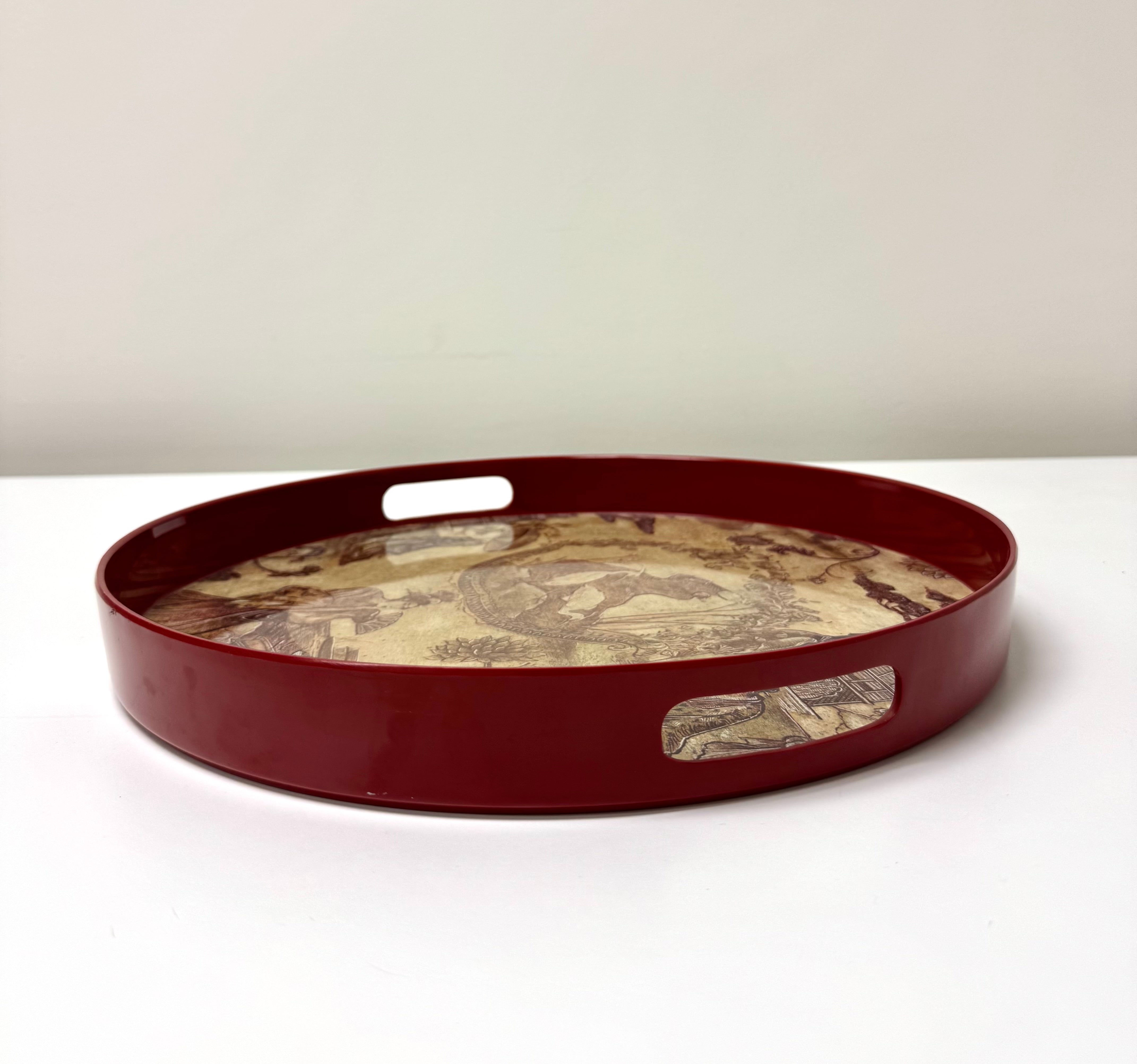 Red Chinoiserie Tray