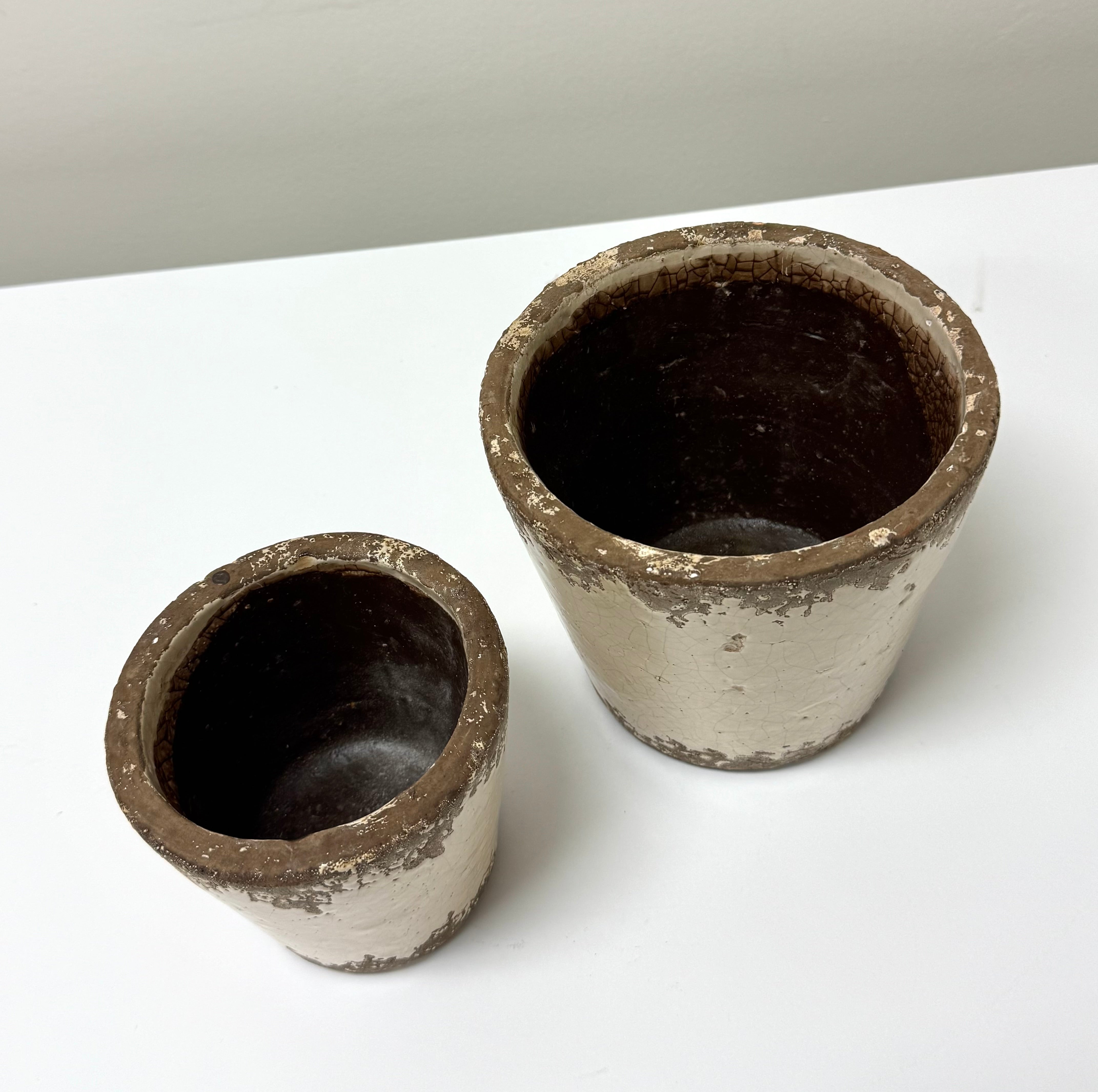Distressed Clay Pots Set of 2