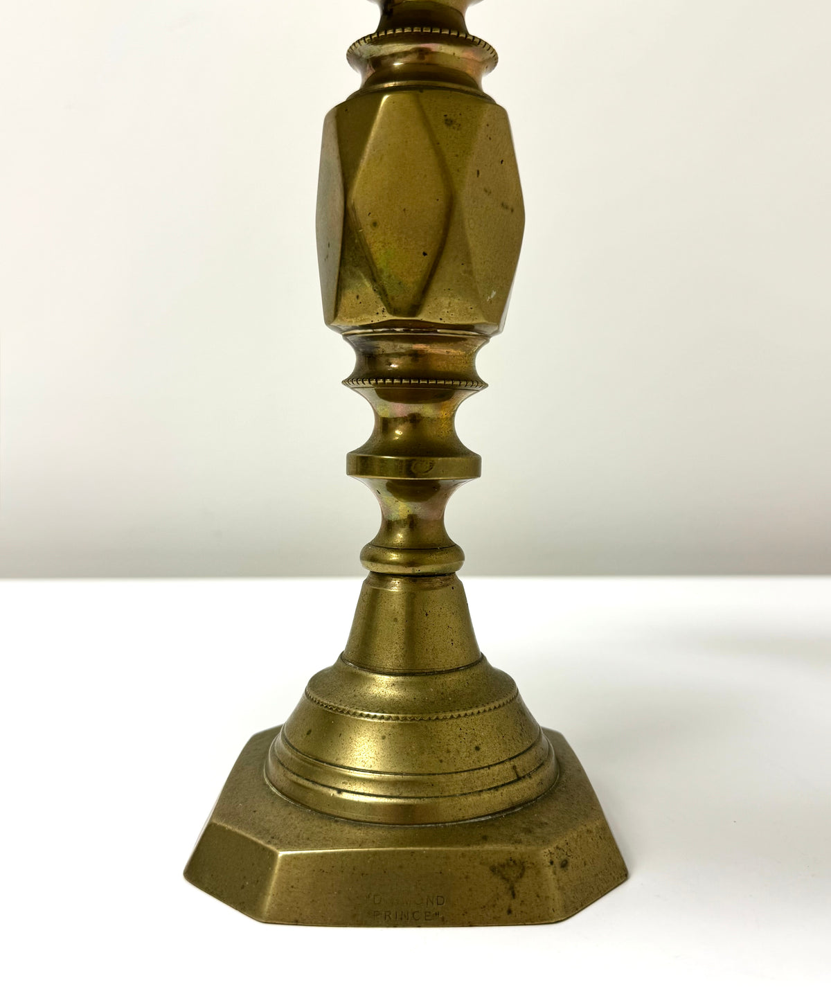 Vintage Aged Brass Geometric Lamp