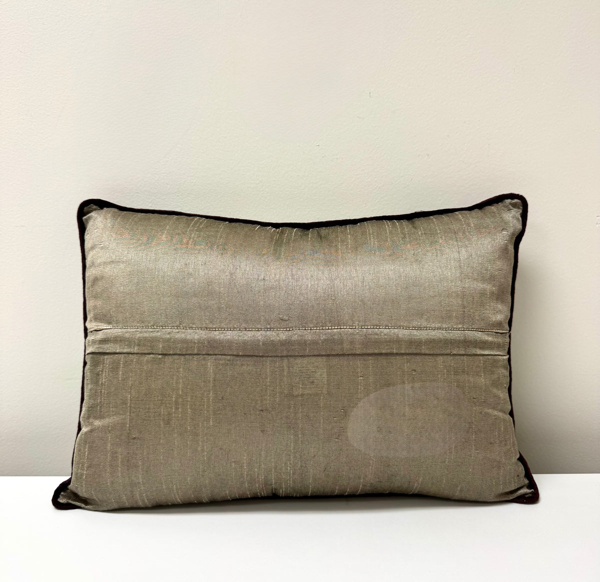 Taupe & Plum Damask 19" x 13" Pillow