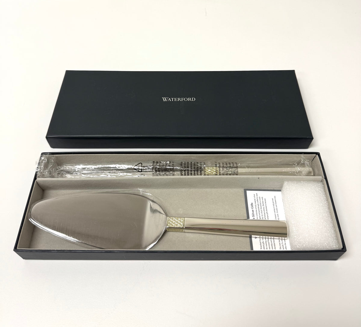 NEW WATERFORD 'Lismore' Silver Bridal Knife & Server Set