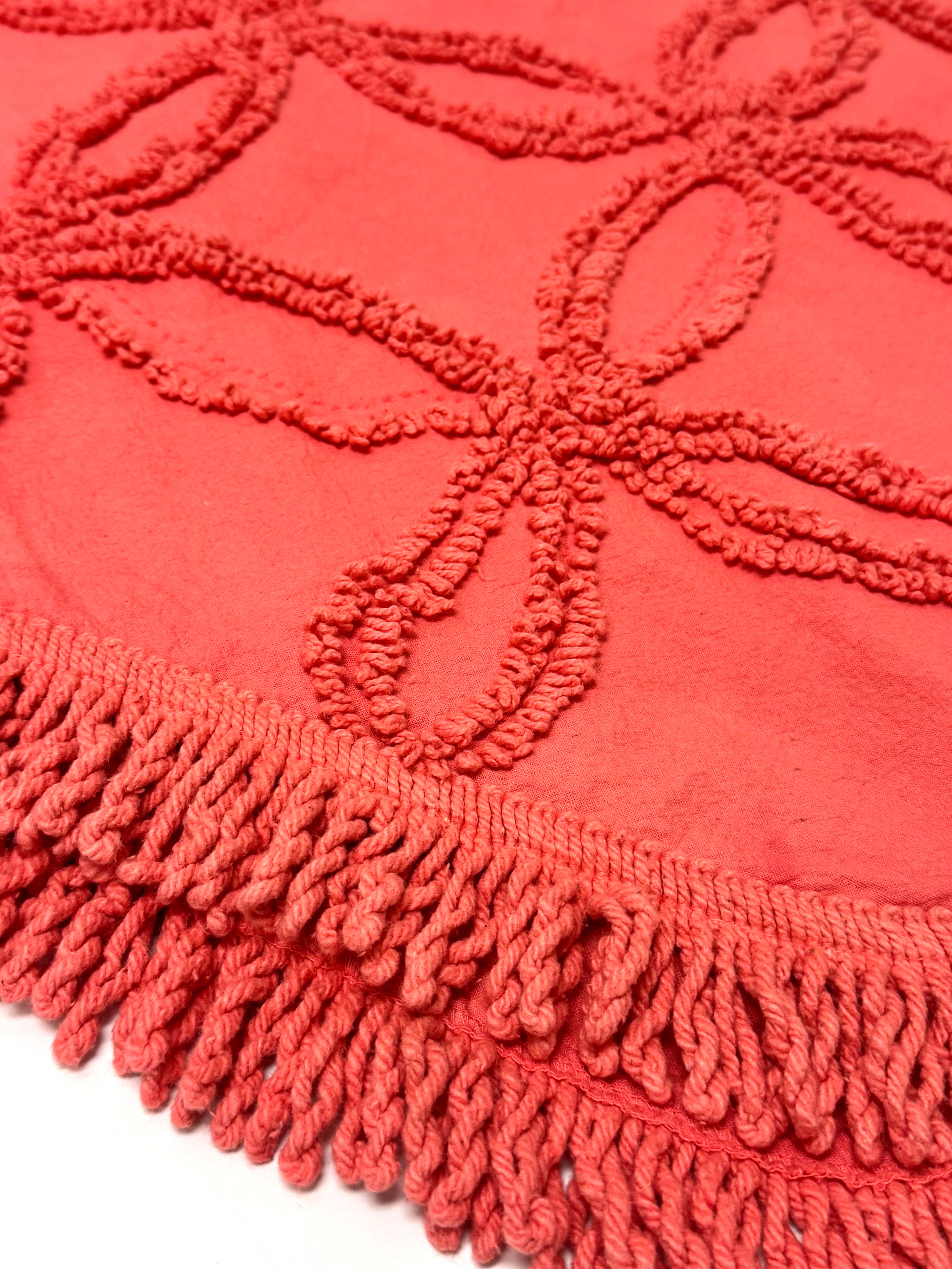 Coral Pink Cotton 52" x 62" Fringed Throw