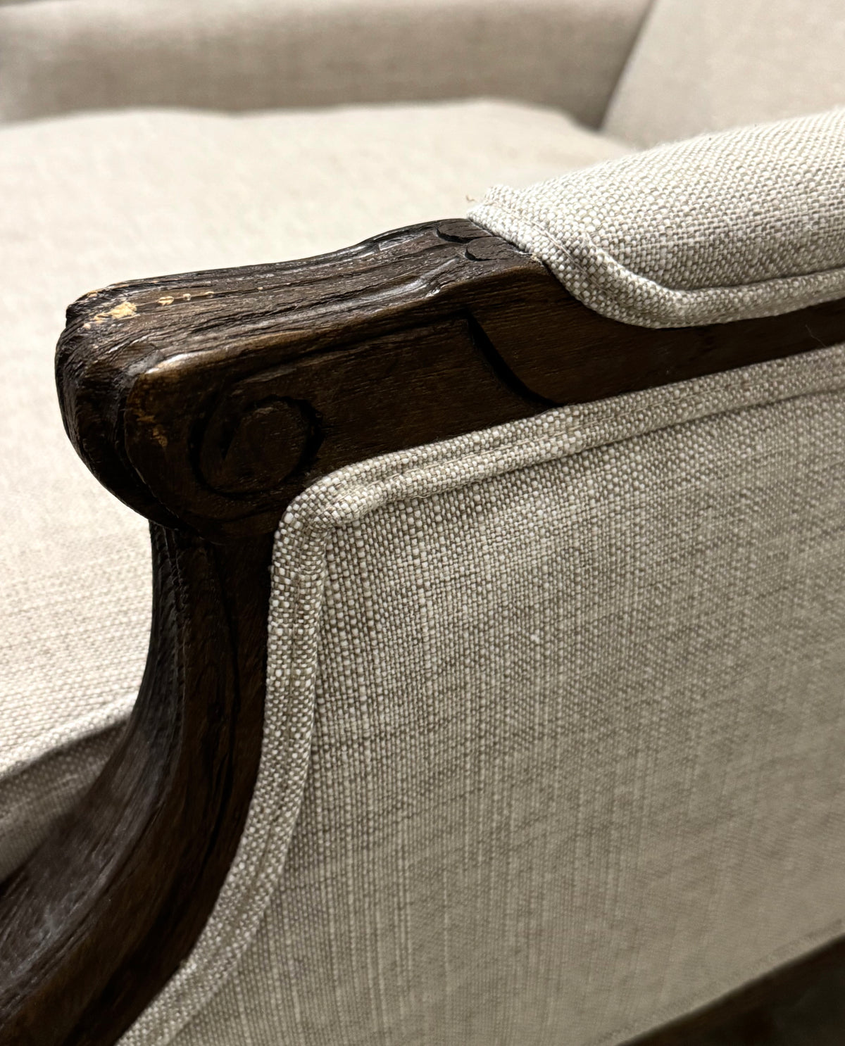 French-style Natural Linen Chair