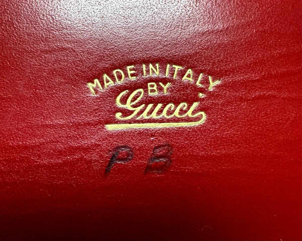 Vintage 1950s GUCCI Canvas & Red Leather Suitcase