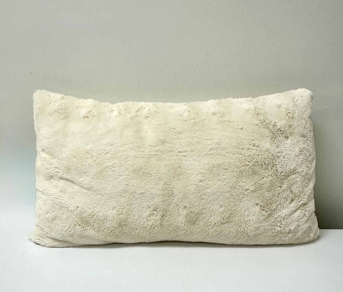 Cream Faux Fur 22" x 13" Pillow