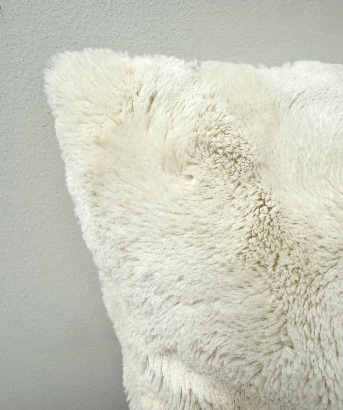 Cream Faux Fur 22" x 13" Pillow