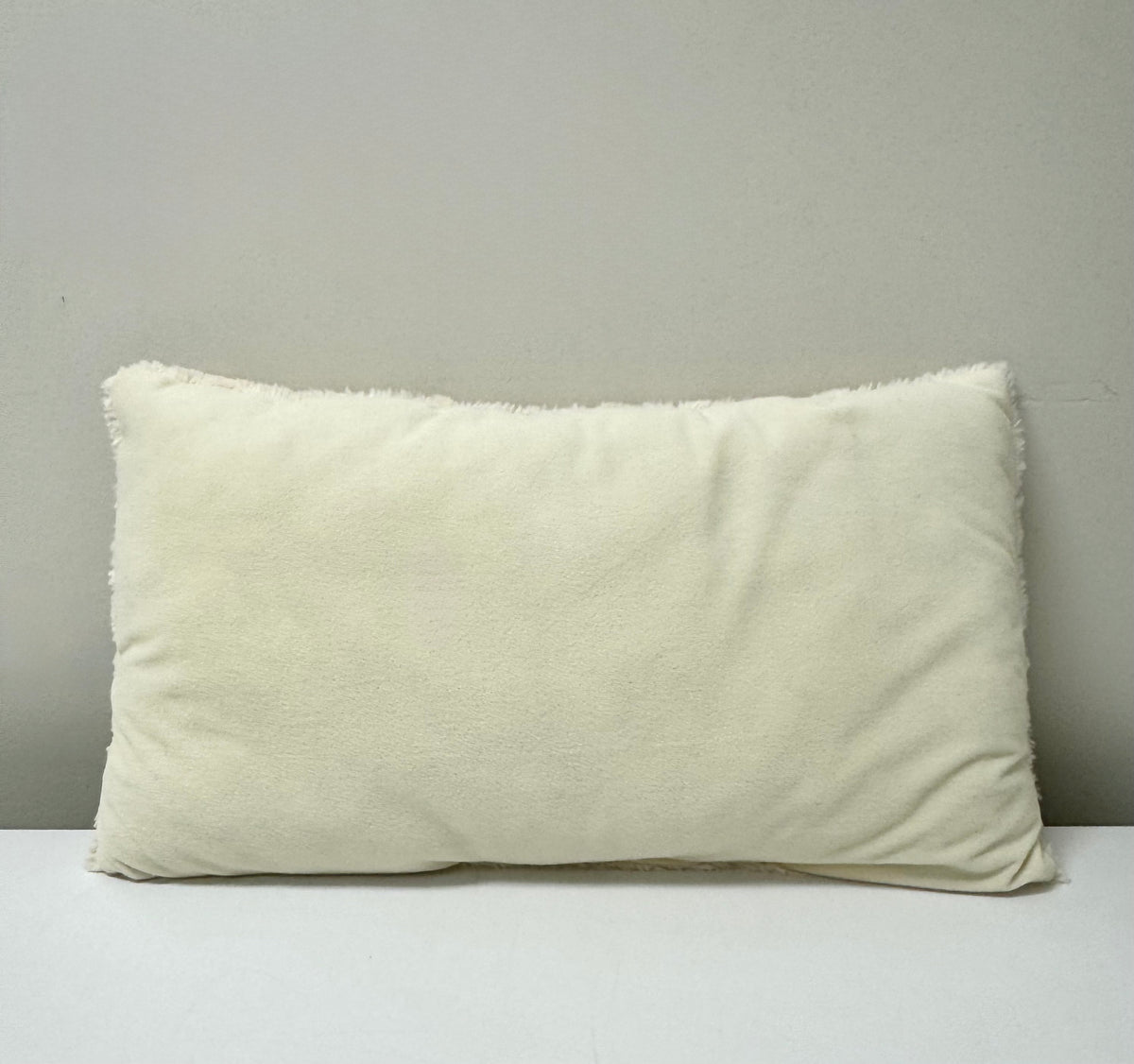 Cream Faux Fur 22" x 13" Pillow